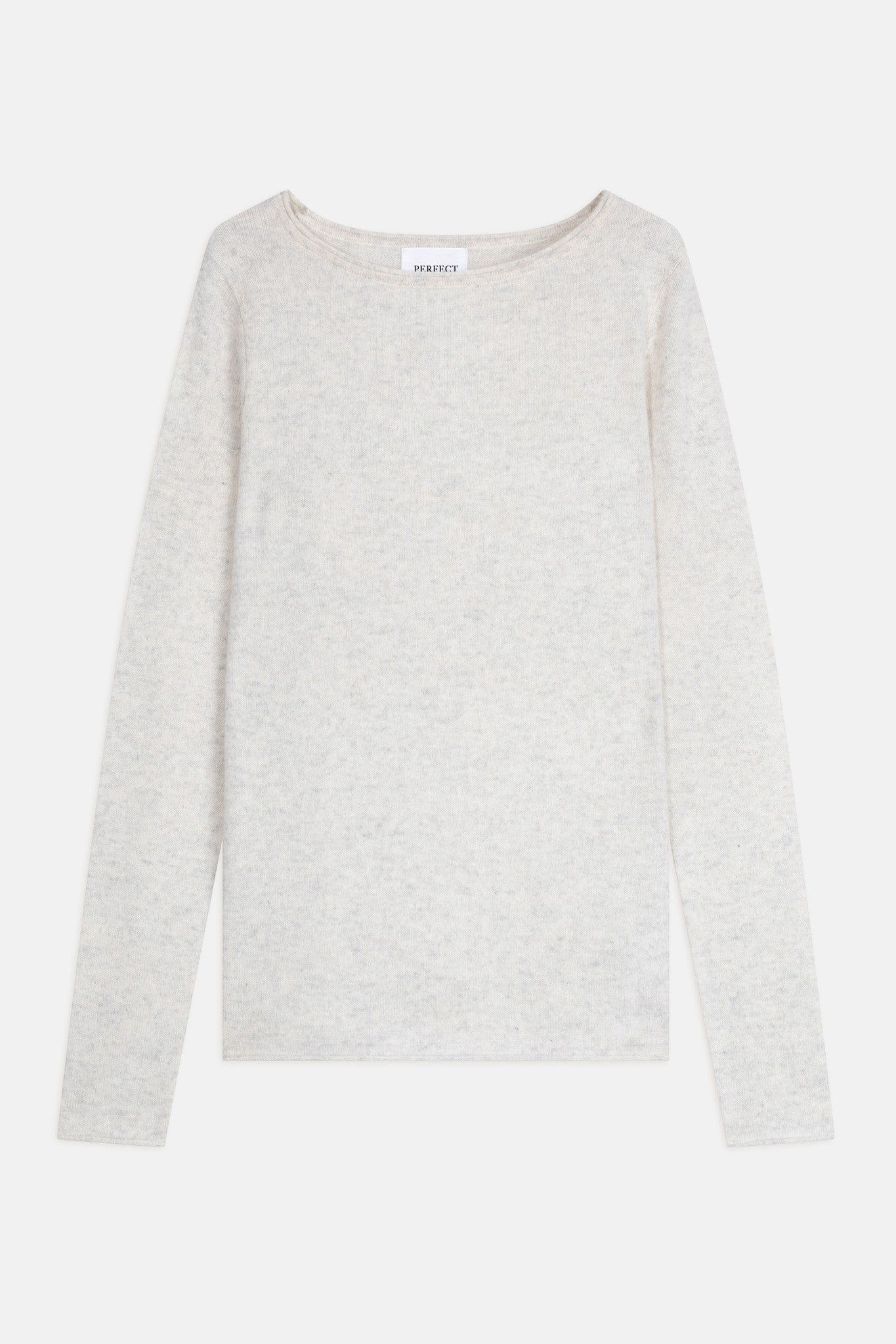 megan pull col bateau gris perle chiné 100% cachemire