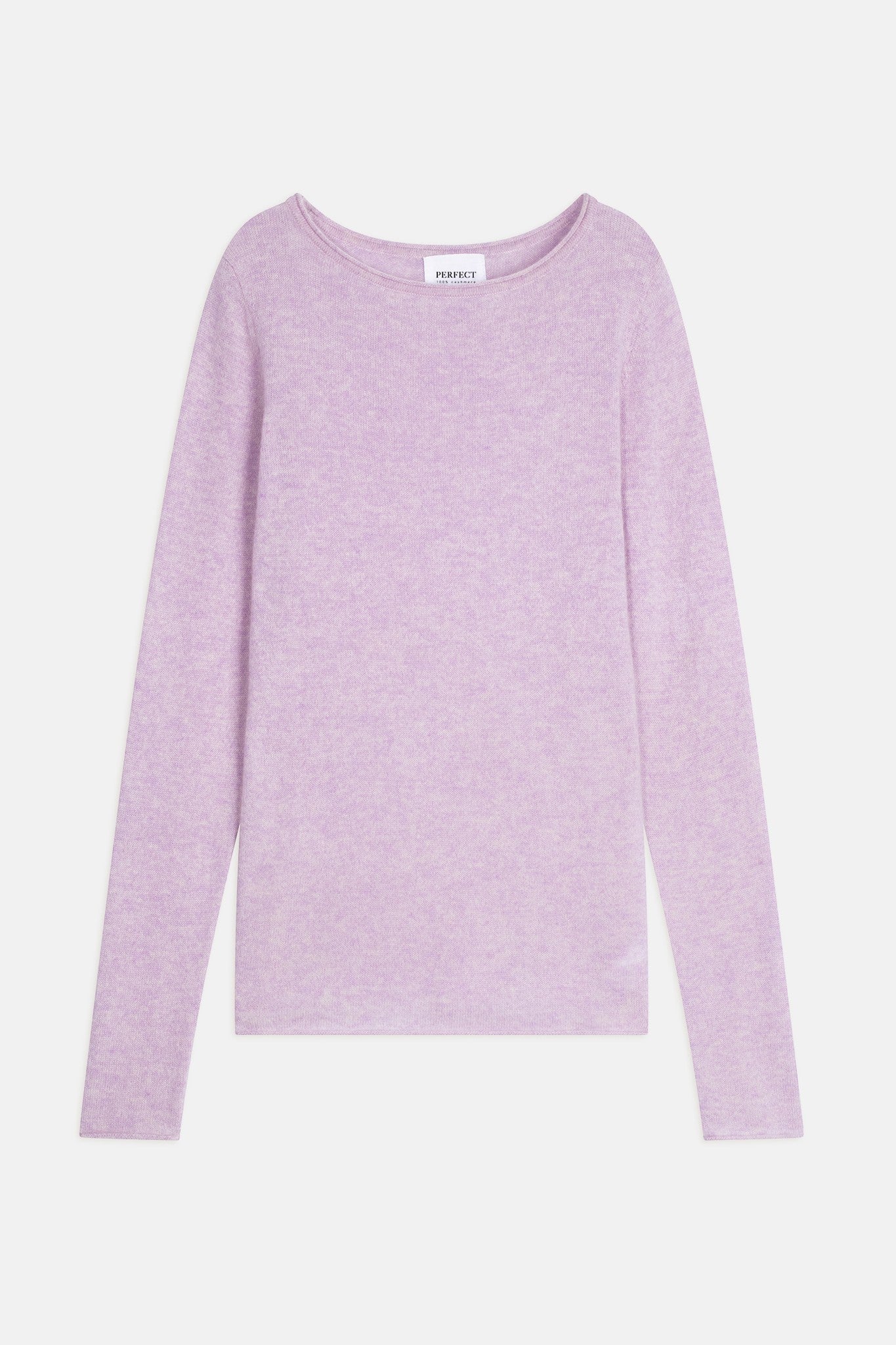 megan pull col bateau mauve chiné 100% cachemire