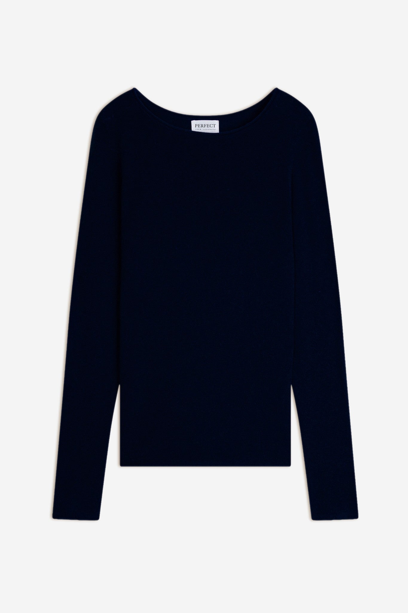 megan pull col bateau navy 100% cachemire