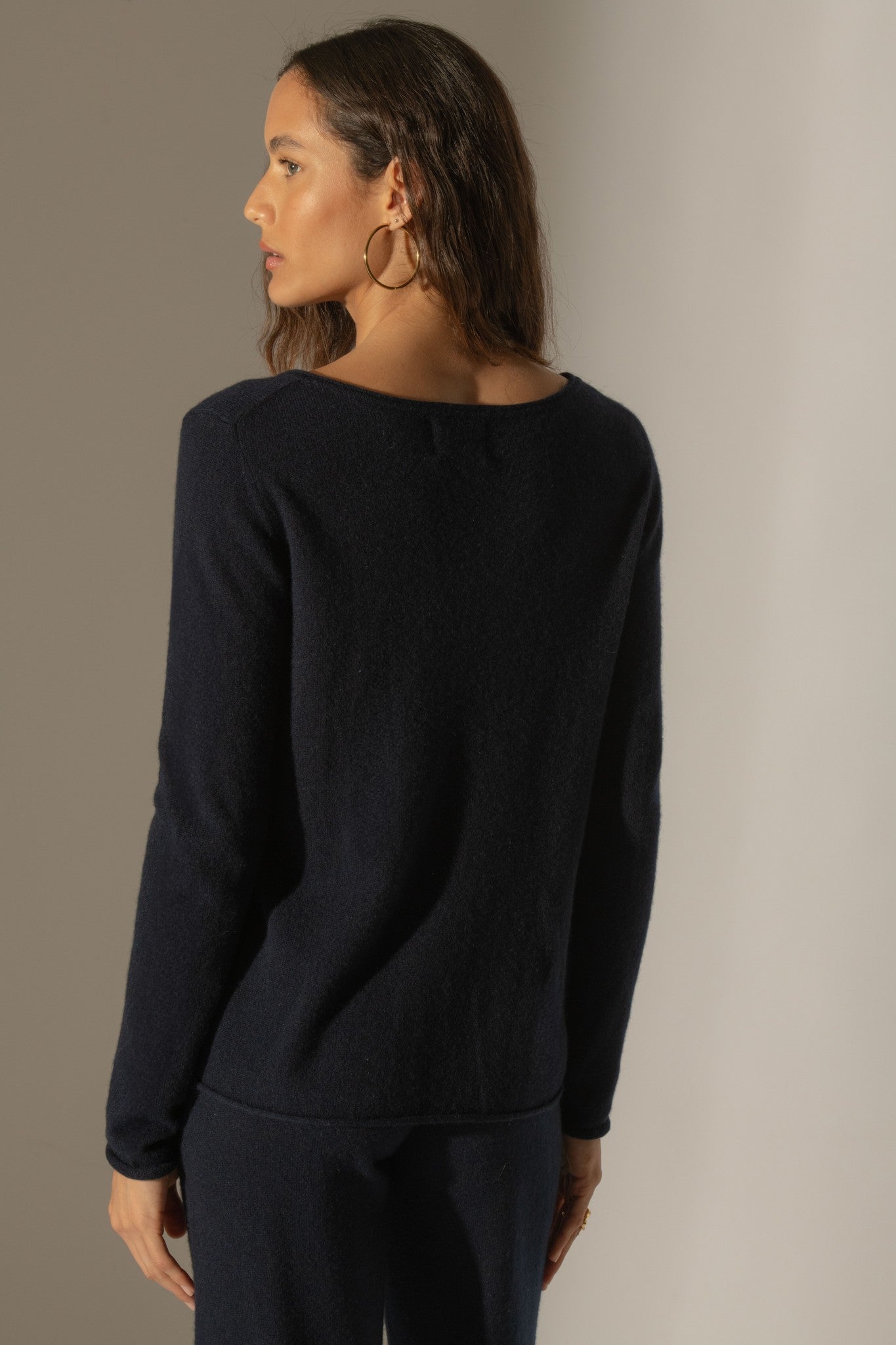 megan pull col bateau navy 100% cachemire