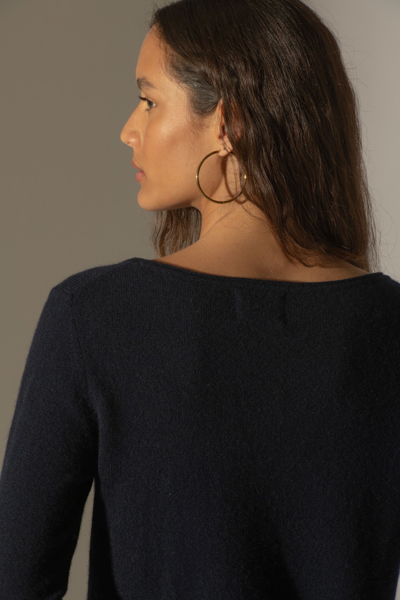 megan pull col bateau navy 100% cachemire