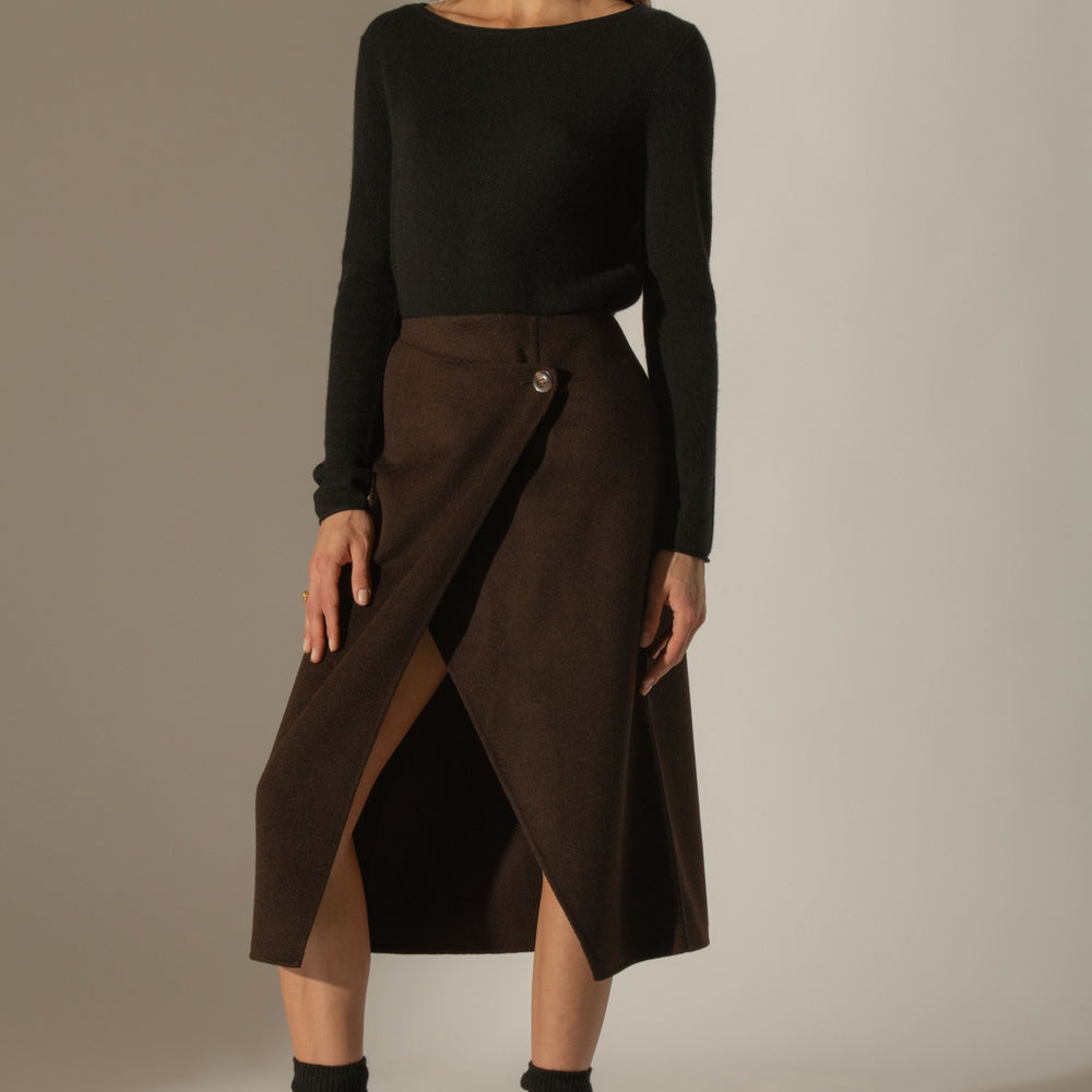 megan pull col bateau noir 100% cachemire