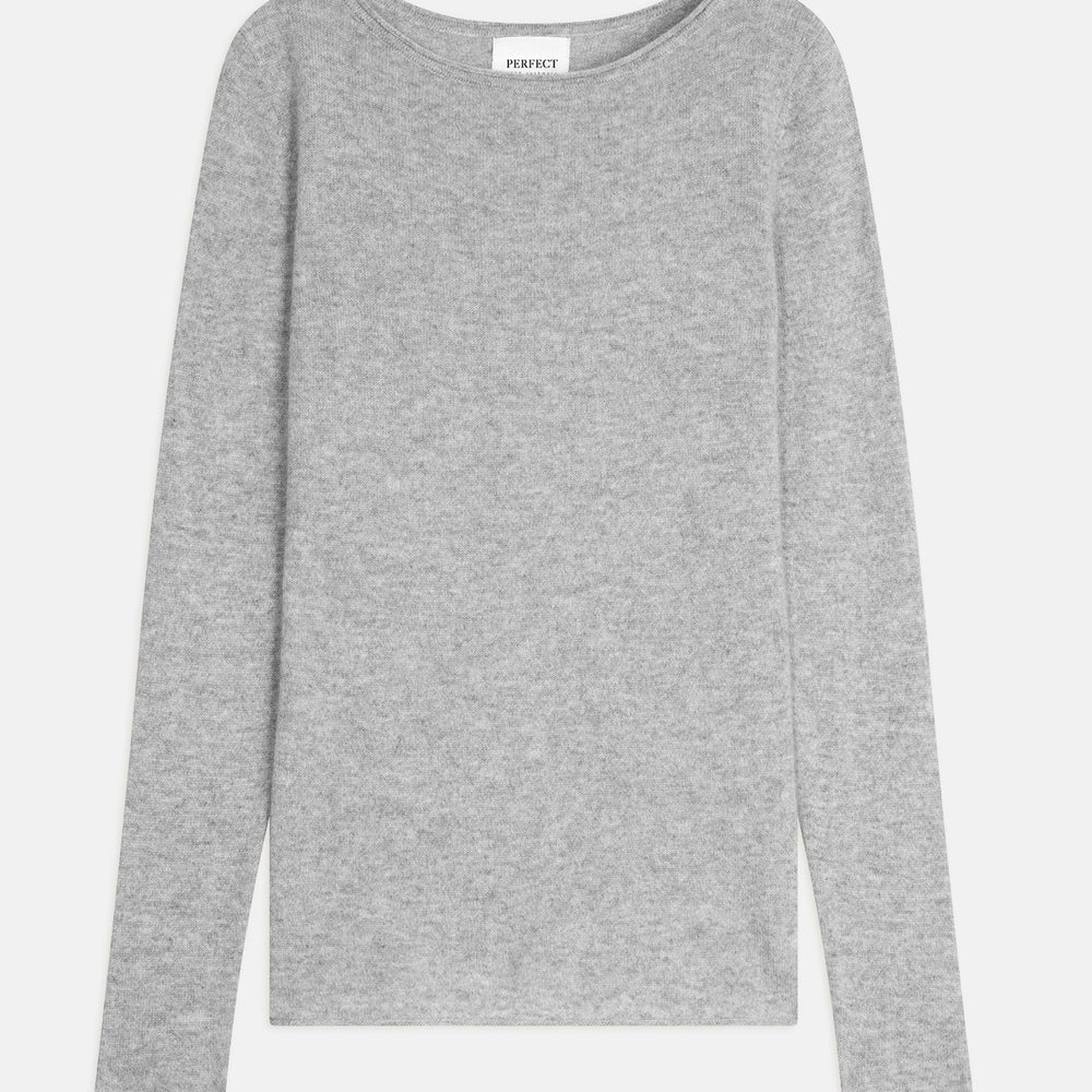 megan pull col bateau nuage chiné 100% cachemire