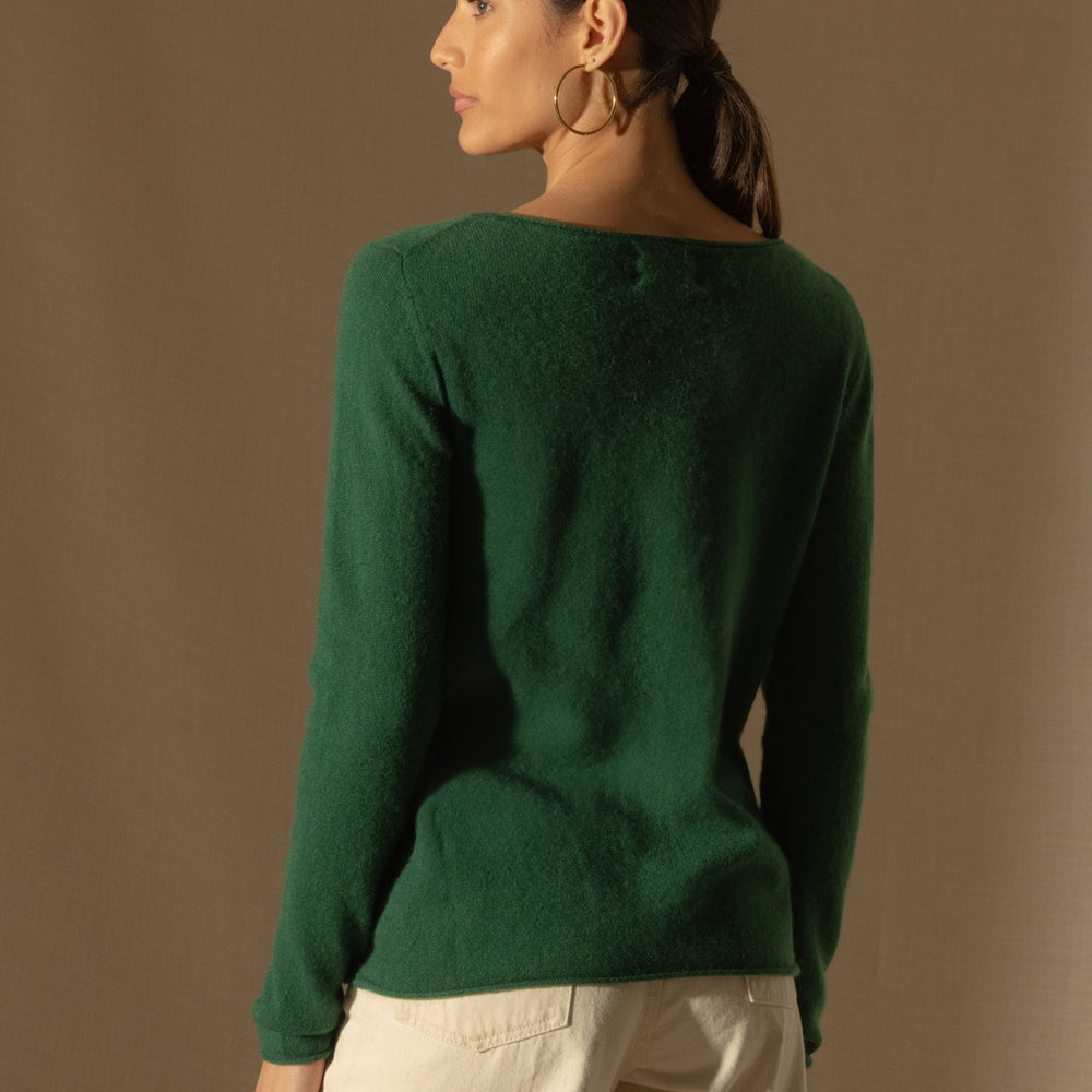 megan pull col bateau sapin 100% cachemire