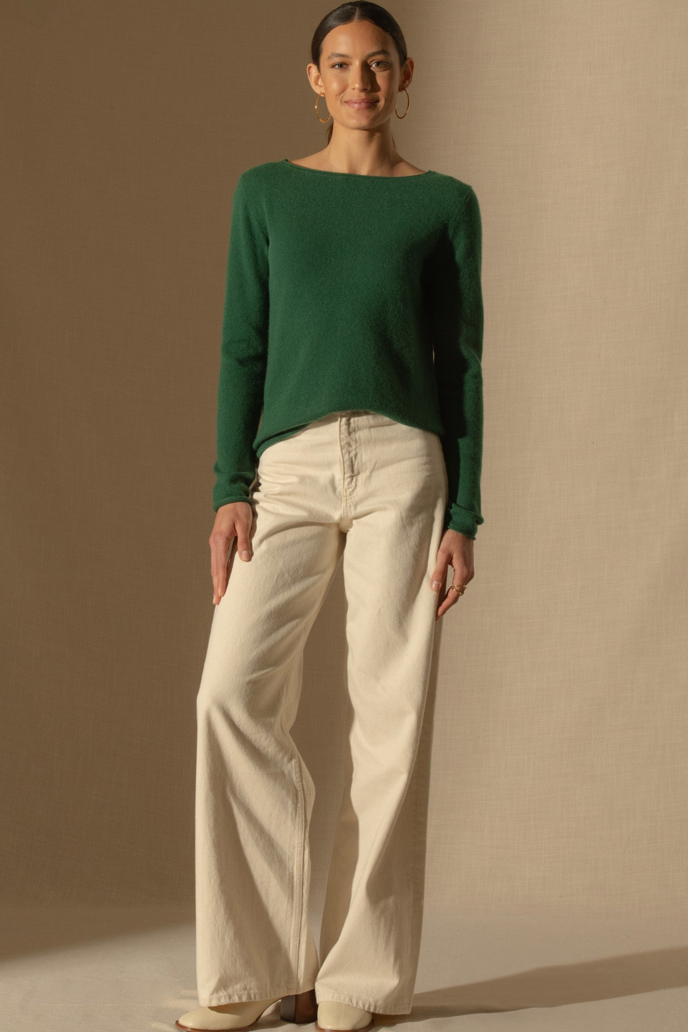 megan pull col bateau sapin 100% cachemire