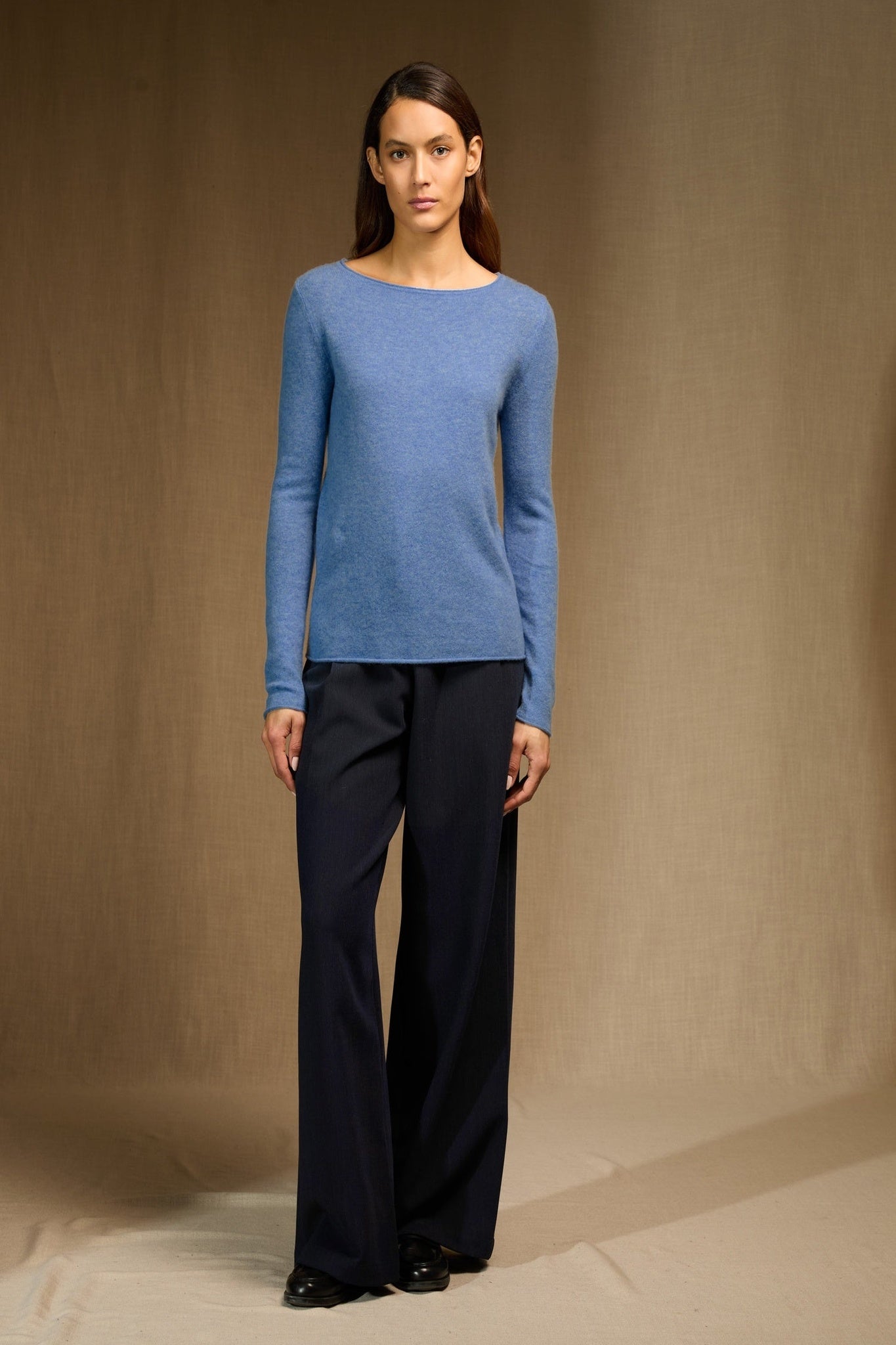 megan pull col bateau sky 100% cachemire