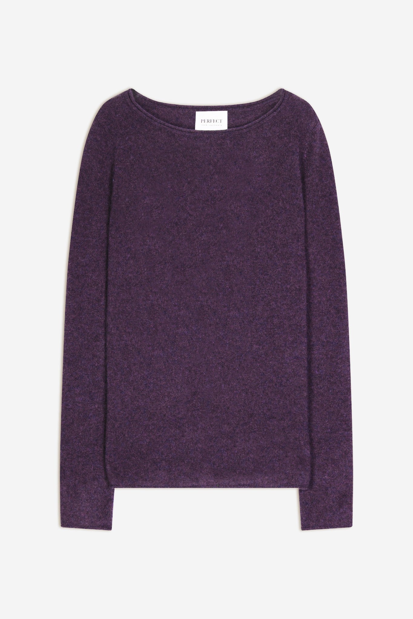 megan pull col bateau violet chiné 100% cachemire