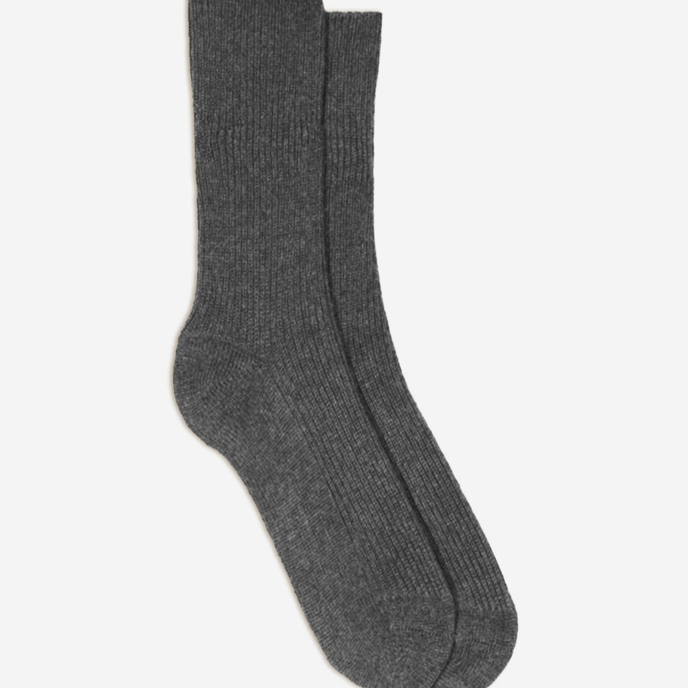 molilou chaussettes 4 fils anthracite chiné 100% cachemire