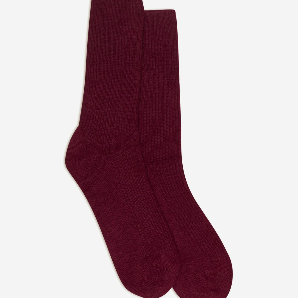 molilou chaussettes 4 fils bordeaux 100% cachemire