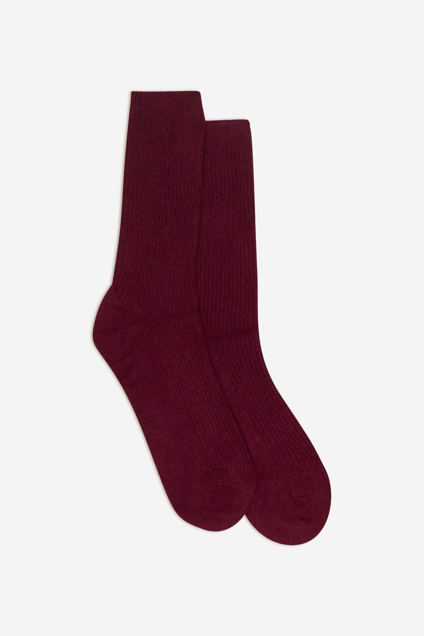 molilou chaussettes 4 fils bordeaux 100% cachemire