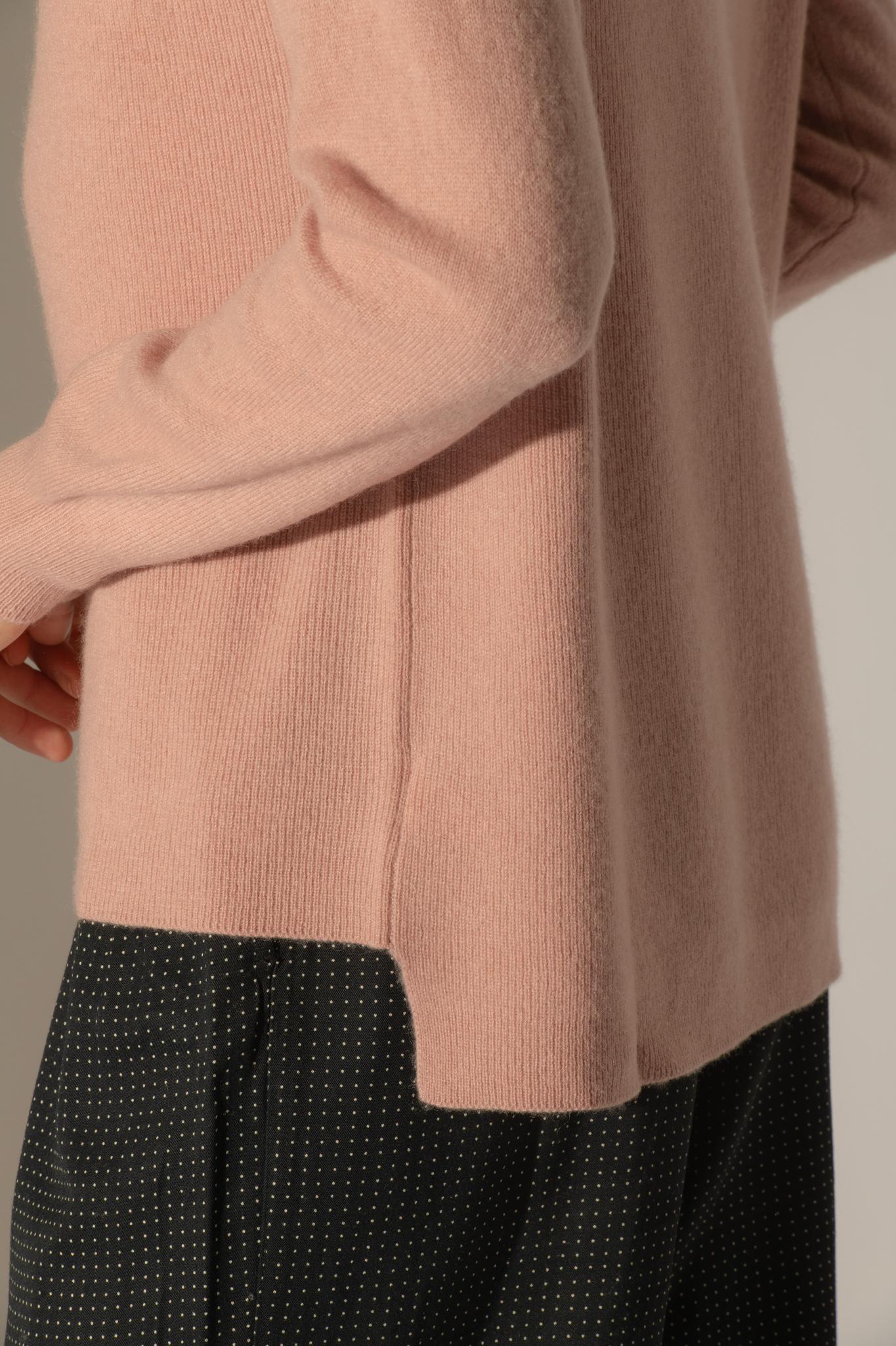 MOLLAYRA pull col montant bois de rose 100% cachemire