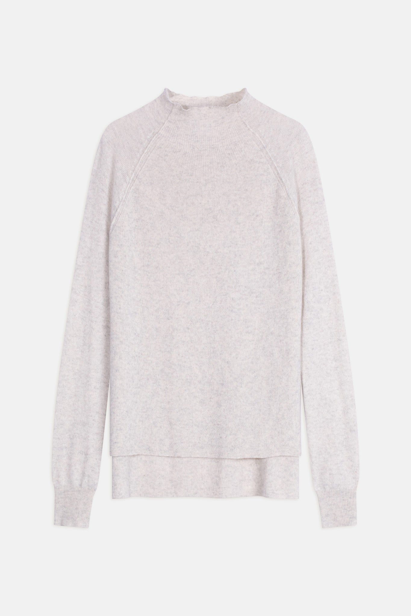 mollayra pull col montant gris perle chiné 100% cachemire