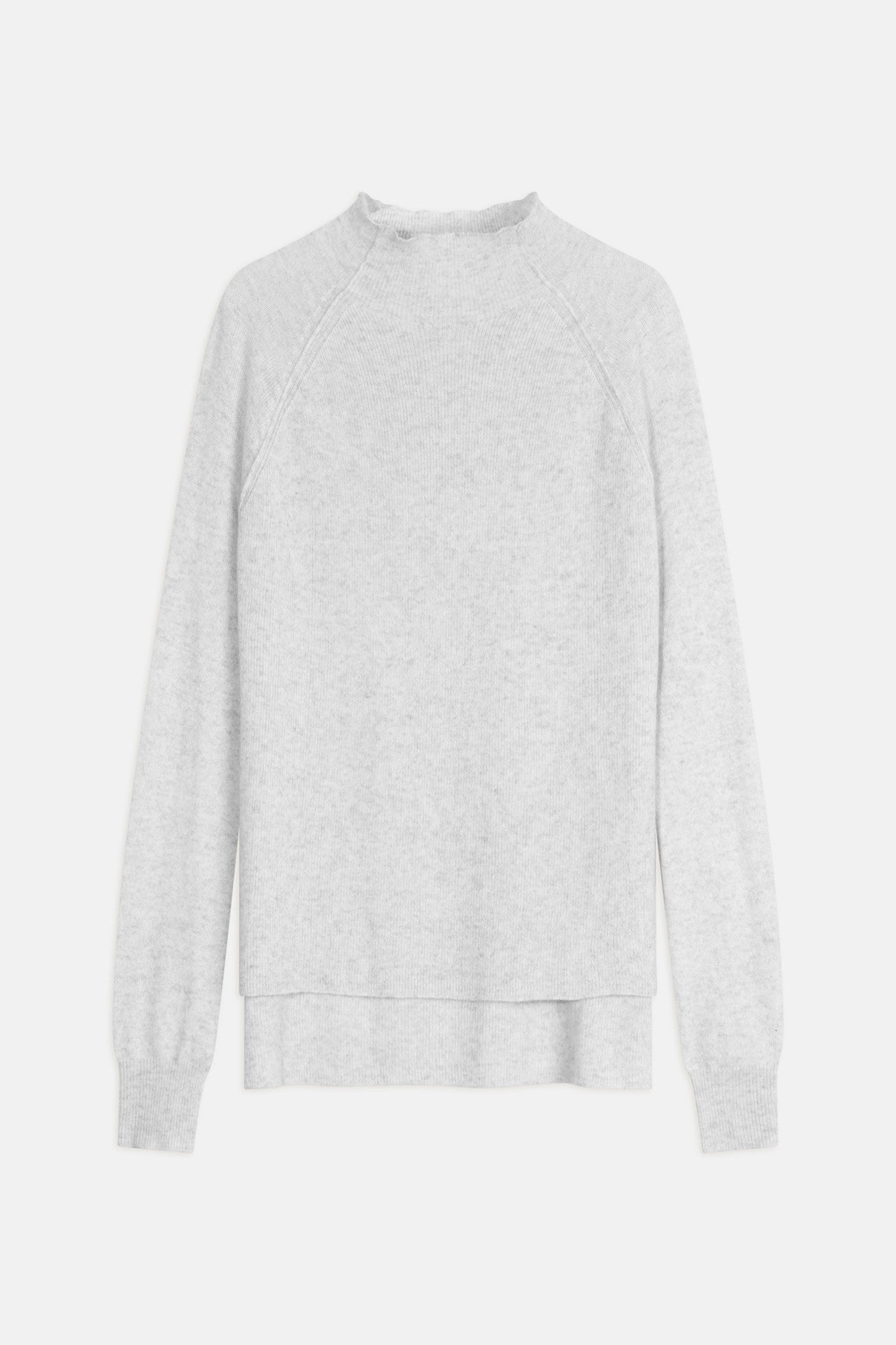 mollayra pull col montant gris perle chiné 100% cachemire