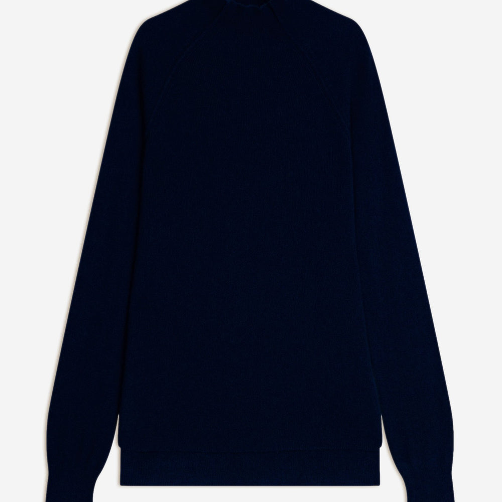 mollayra pull col montant navy 100% cachemire