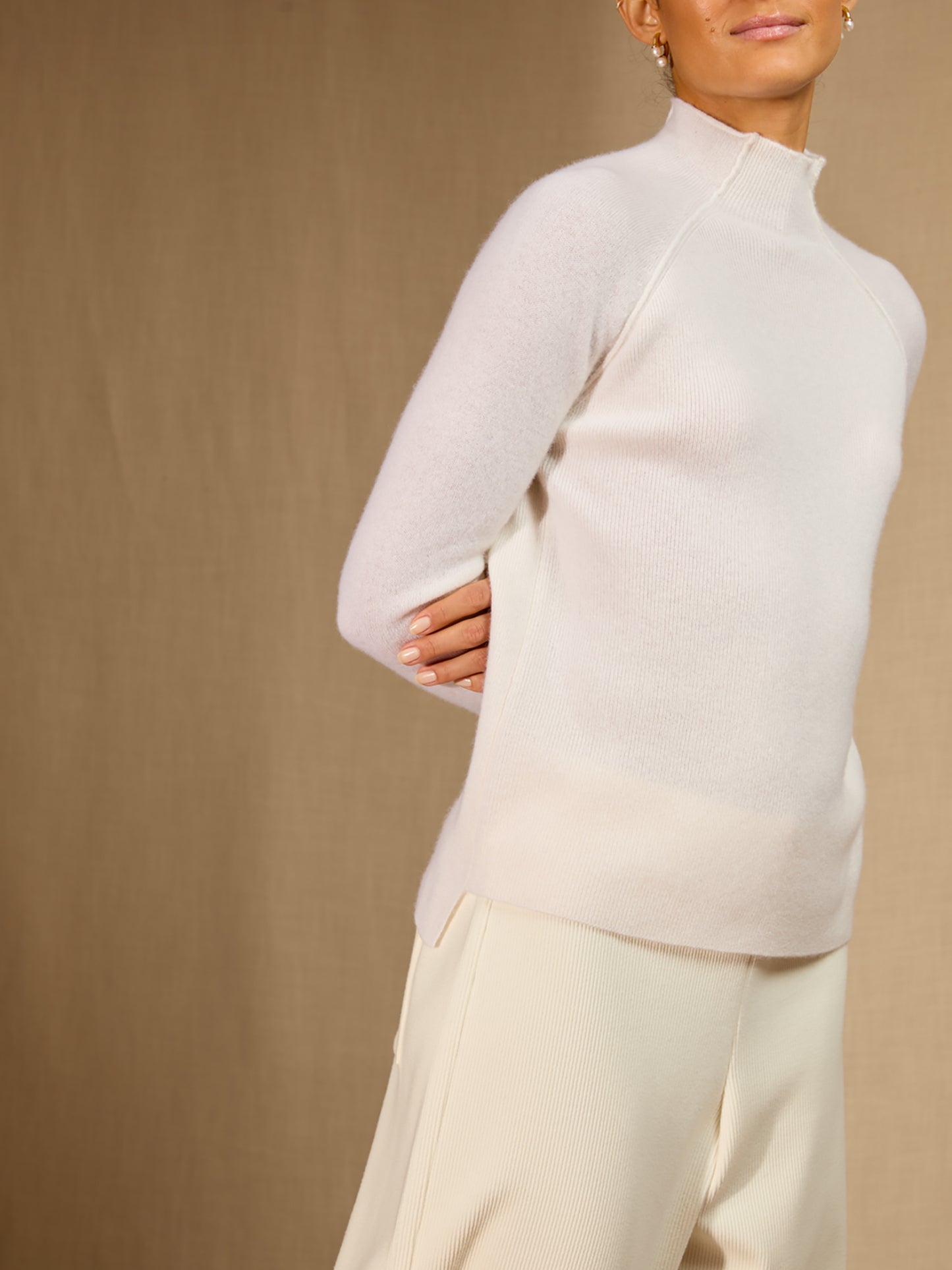 MOLLAYRA pull col montant neige 100% cachemire