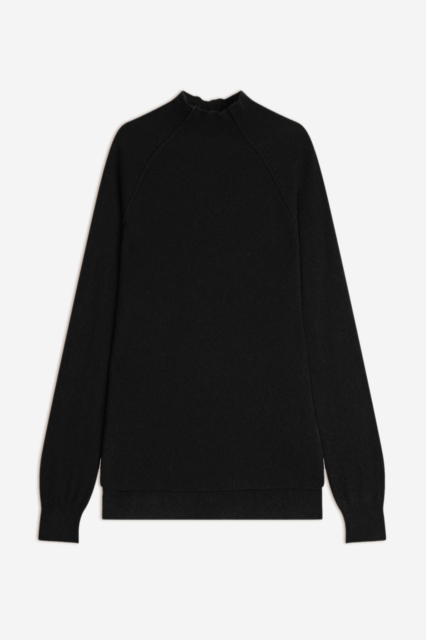 mollayra pull col montant noir 100% cachemire