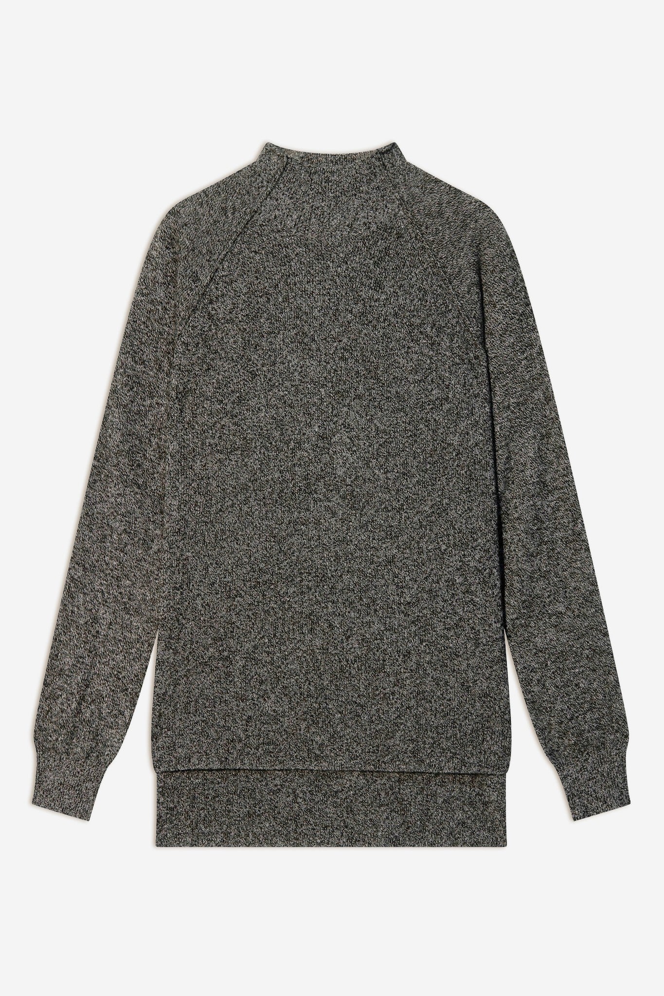 mollayra pull col montant noir/blanc 100% cachemire