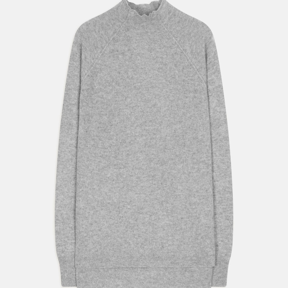 mollayra pull col montant nuage chiné 100% cachemire