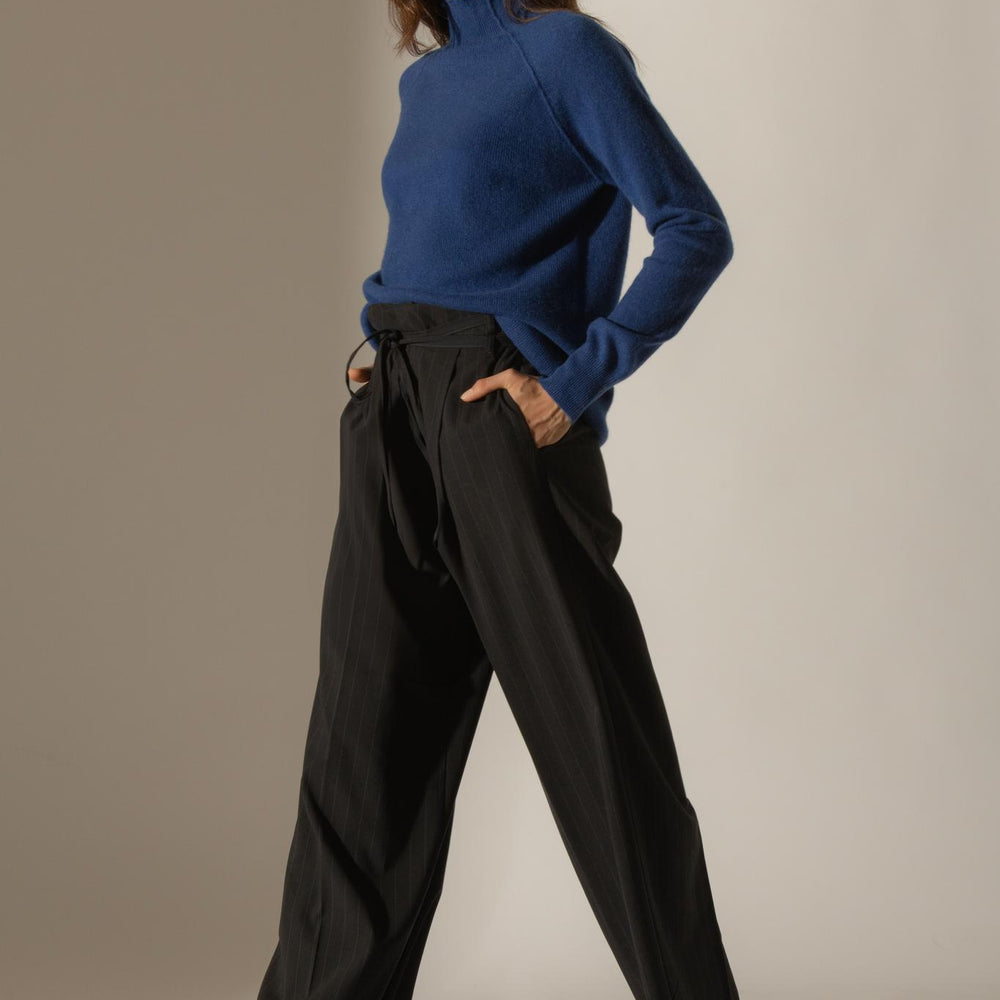 MOLLAYRA pull col montant outremer 100% cachemire