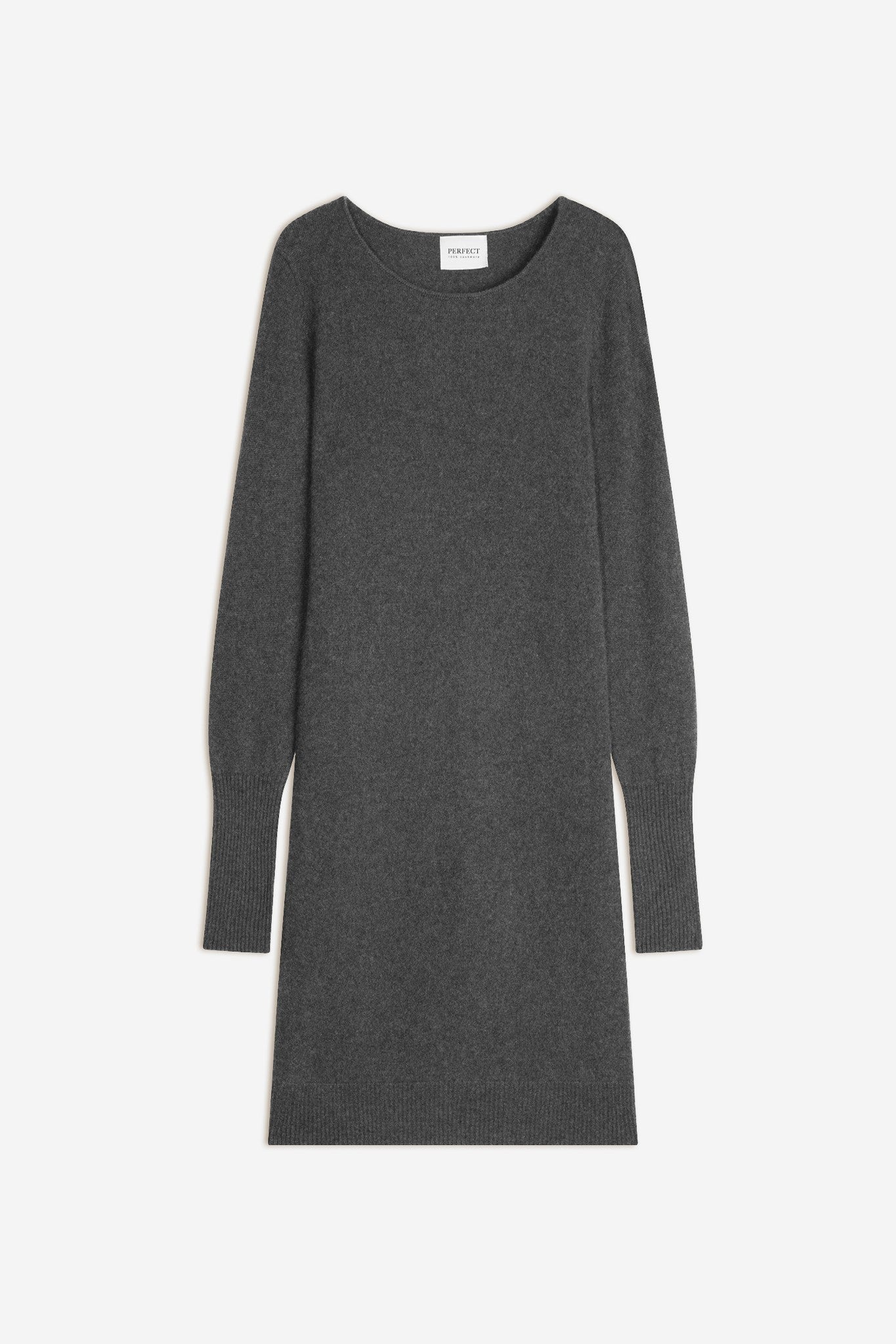 molli robe col rond anthracite chiné 100% cachemire