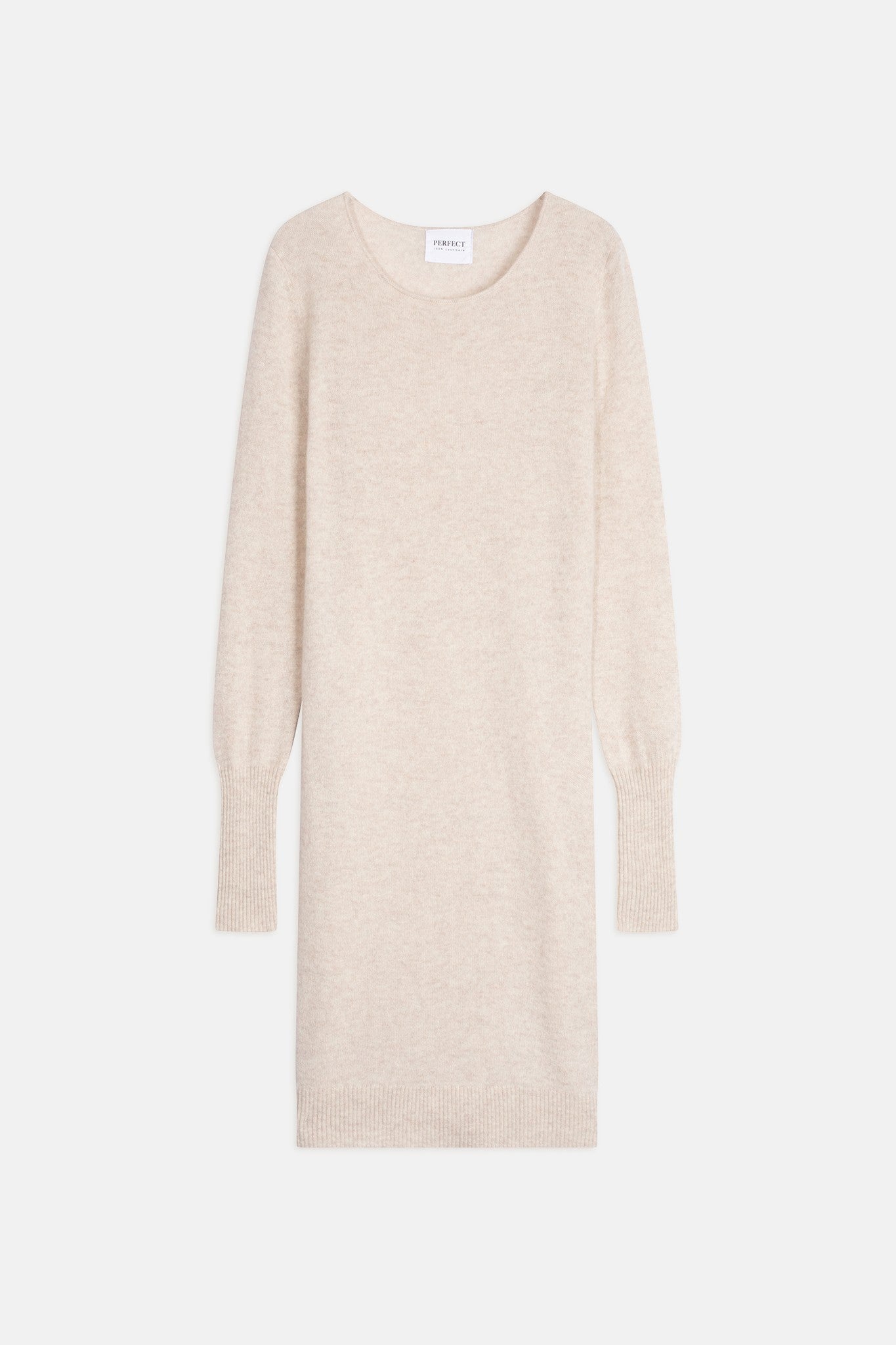 molli robe col rond beige chiné 100% cachemire