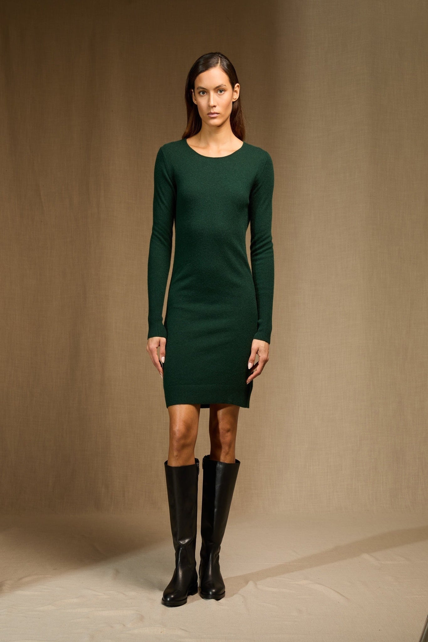 molli robe col rond cyprès 100% cachemire