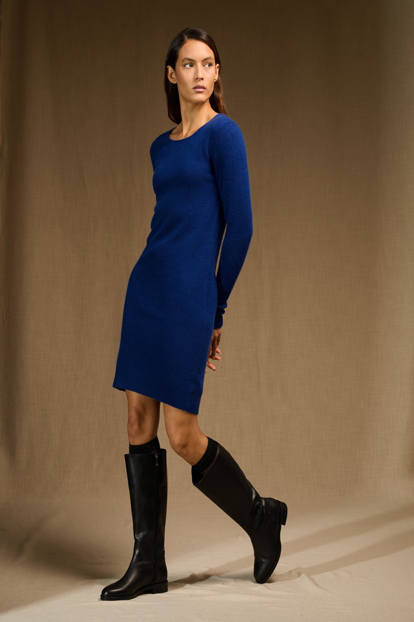 molli robe col rond outremer 100% cachemire