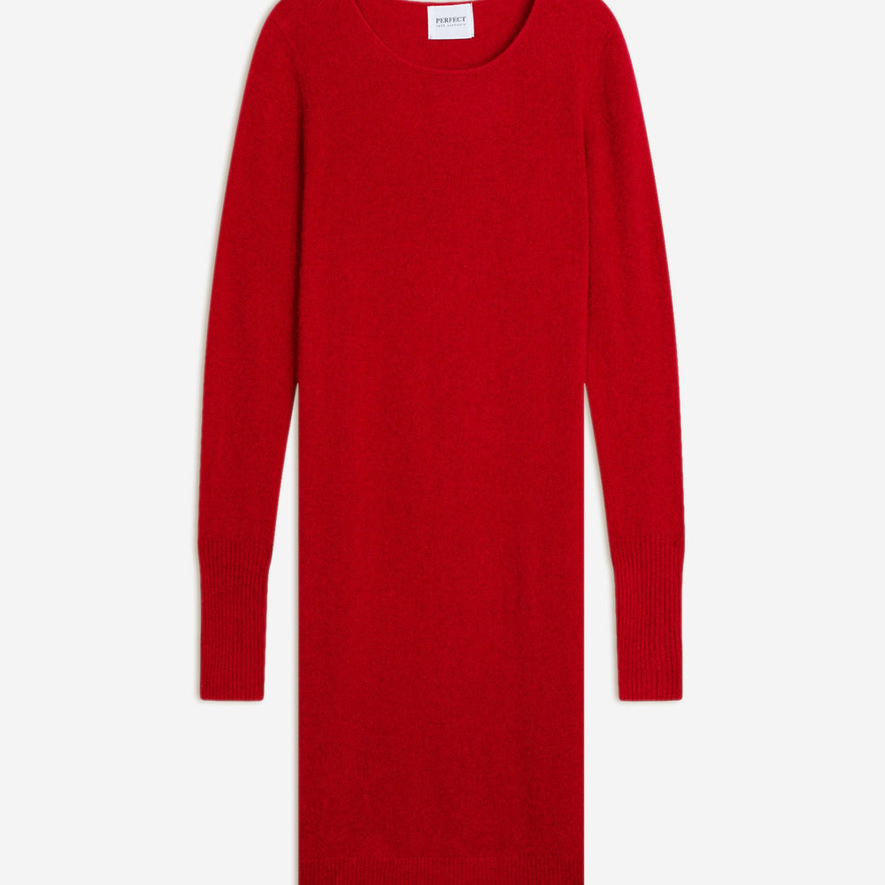 molli robe col rond rouge 100% cachemire