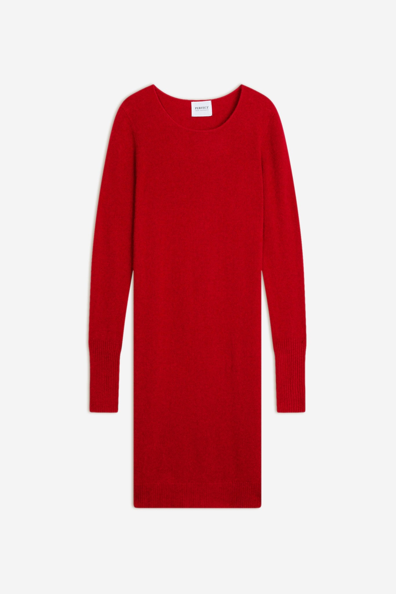 molli robe col rond rouge 100% cachemire