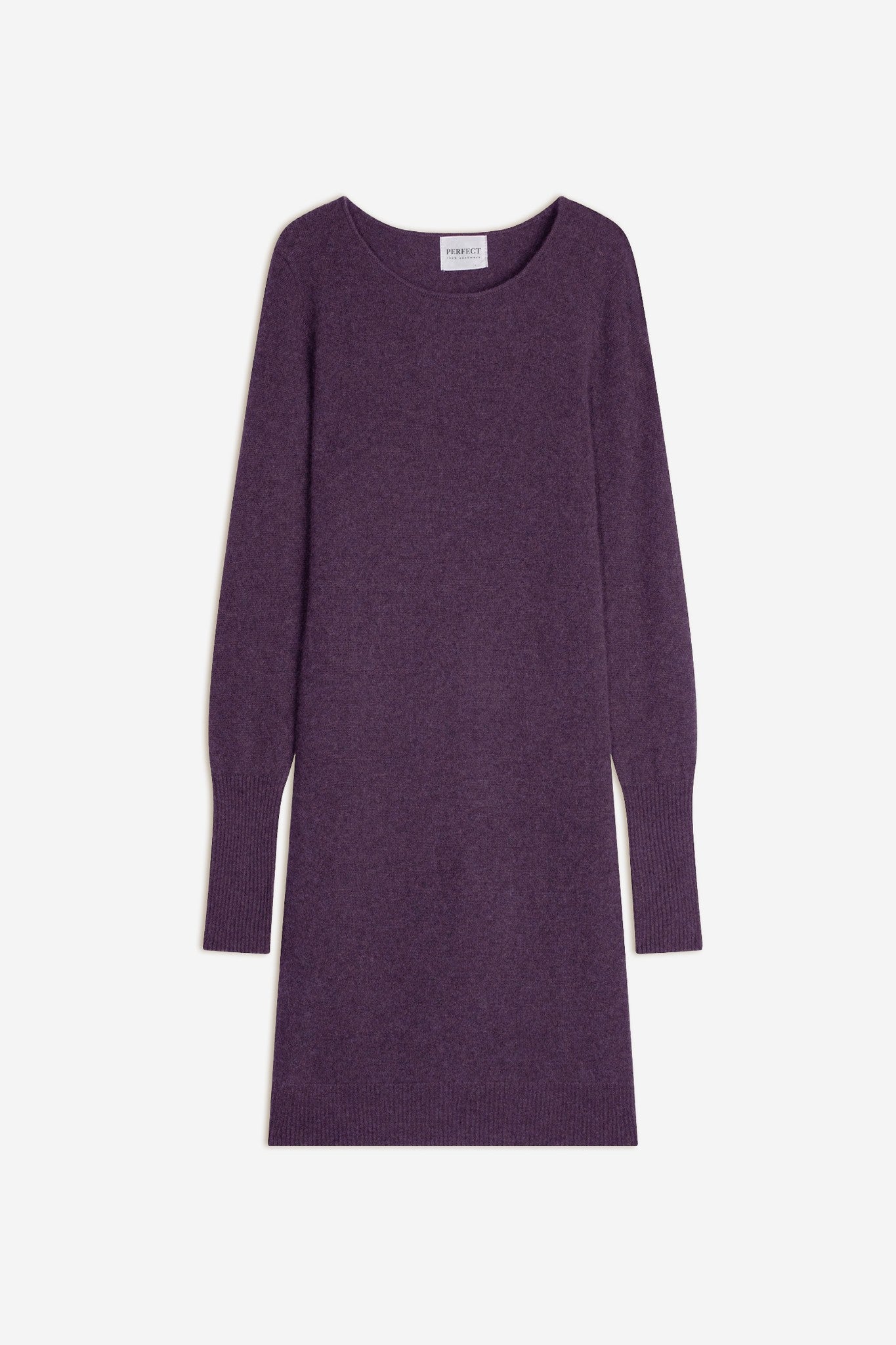 molli robe col rond violet chiné 100% cachemire