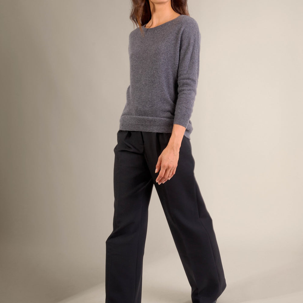 molly pull chauve souris anthracite chiné 100% cachemire