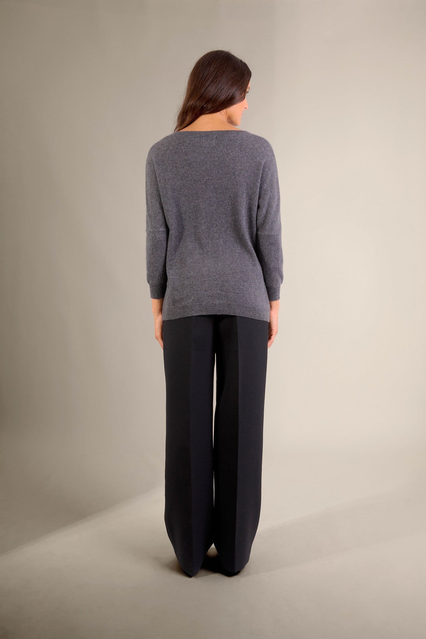 molly pull chauve souris anthracite chiné 100% cachemire