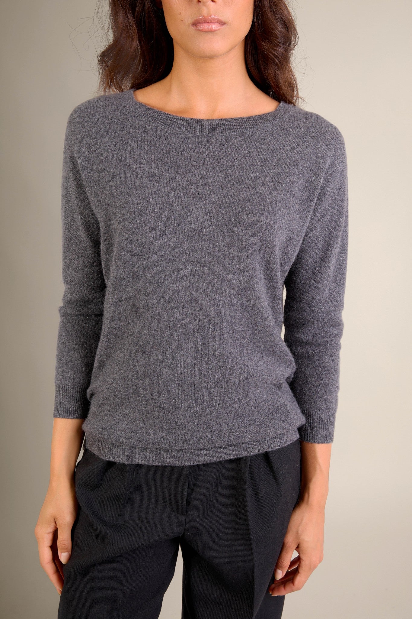 molly pull chauve souris anthracite chiné 100% cachemire