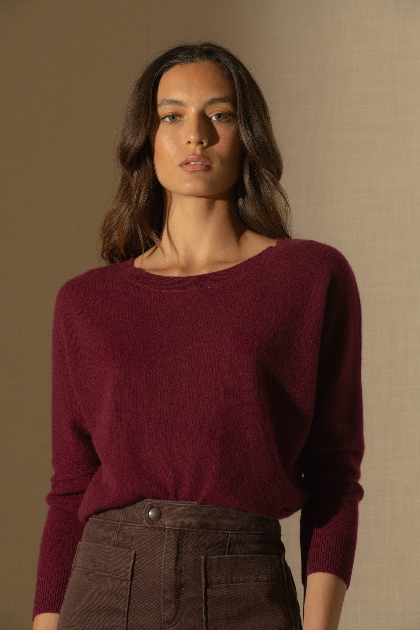 molly pull chauve souris bordeaux 100% cachemire