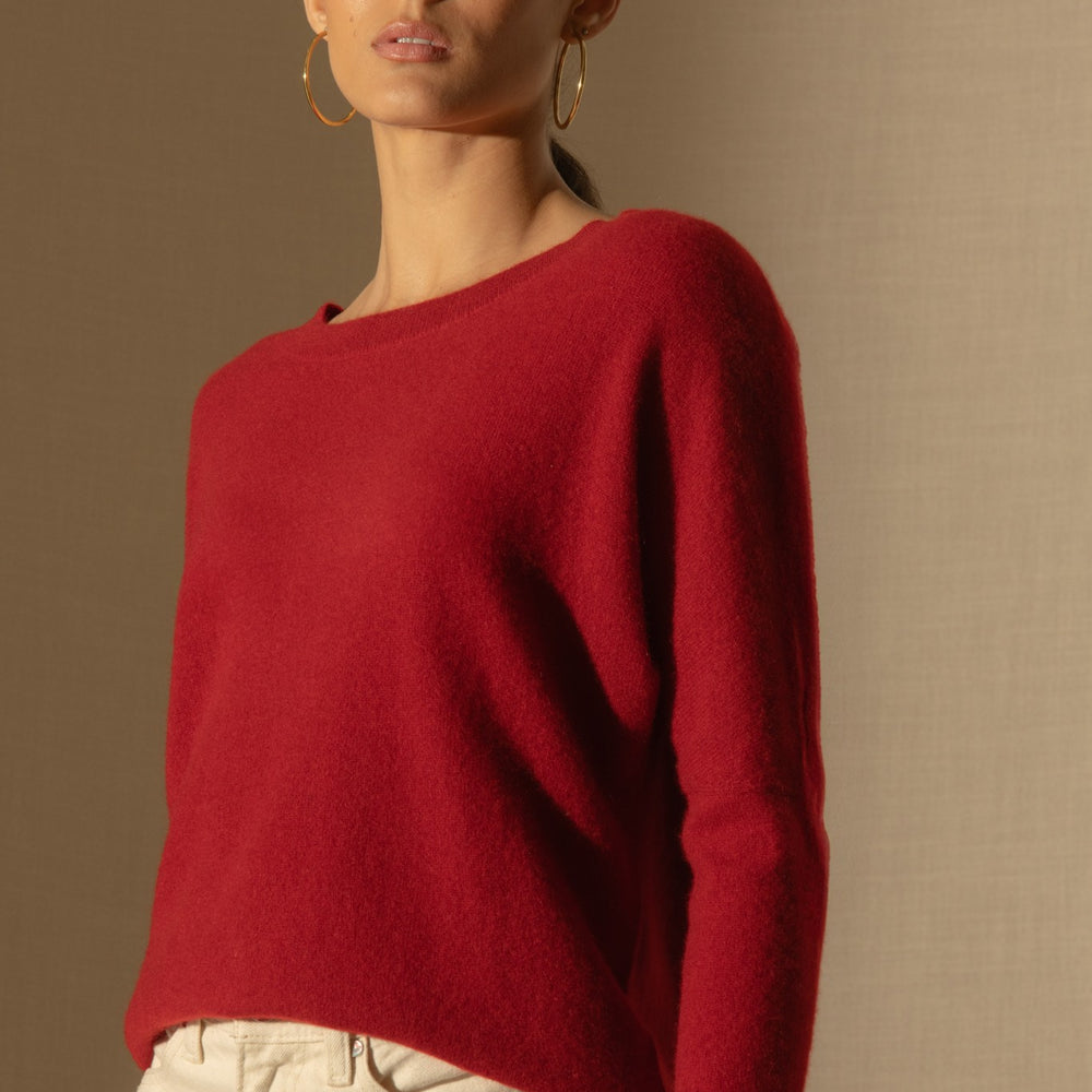 molly pull chauve souris rubis 100% cachemire