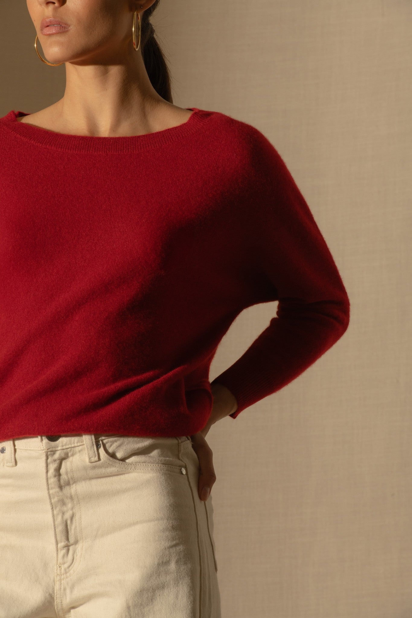 molly pull chauve souris rubis 100% cachemire