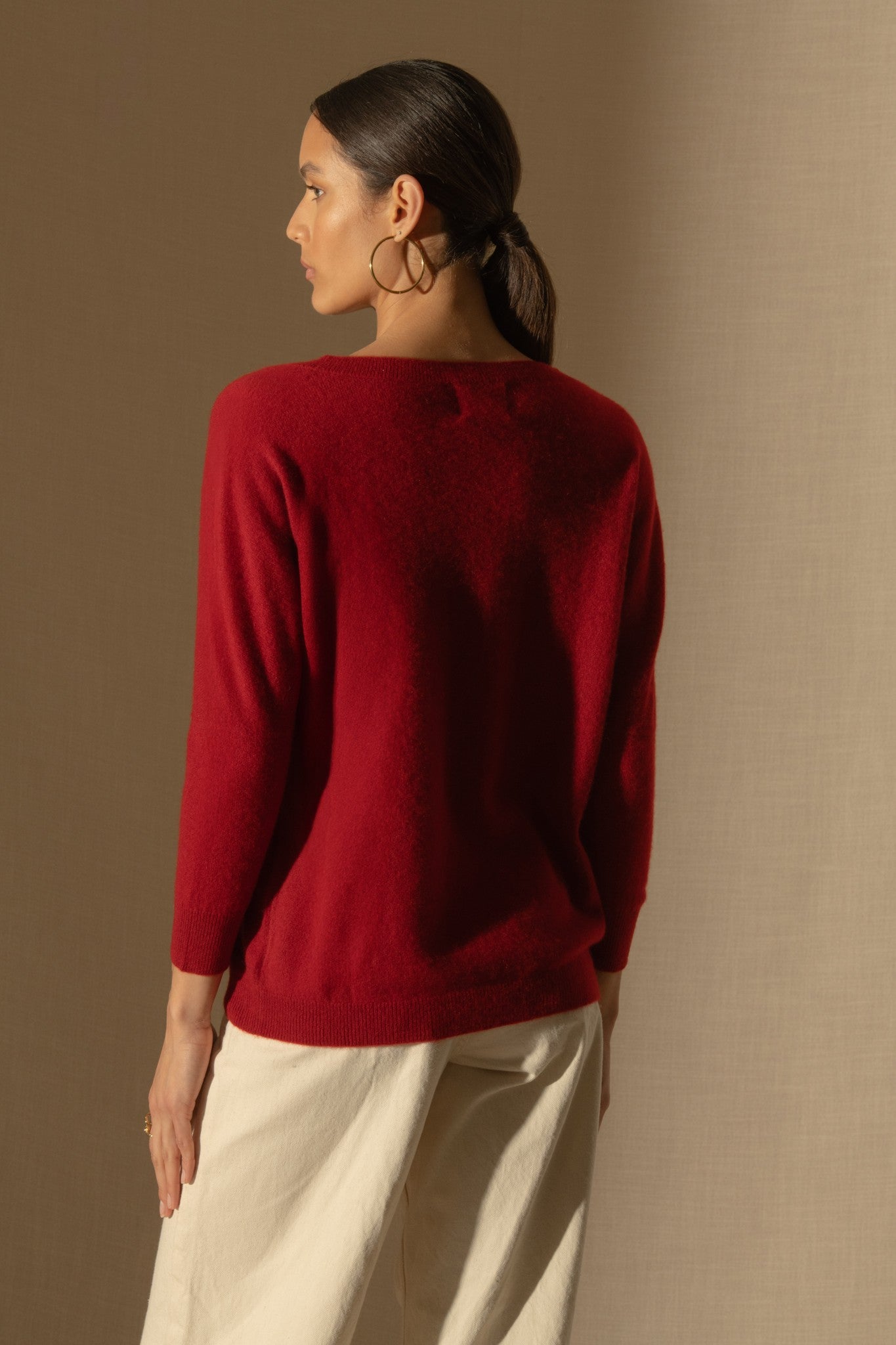 molly pull chauve souris rubis 100% cachemire