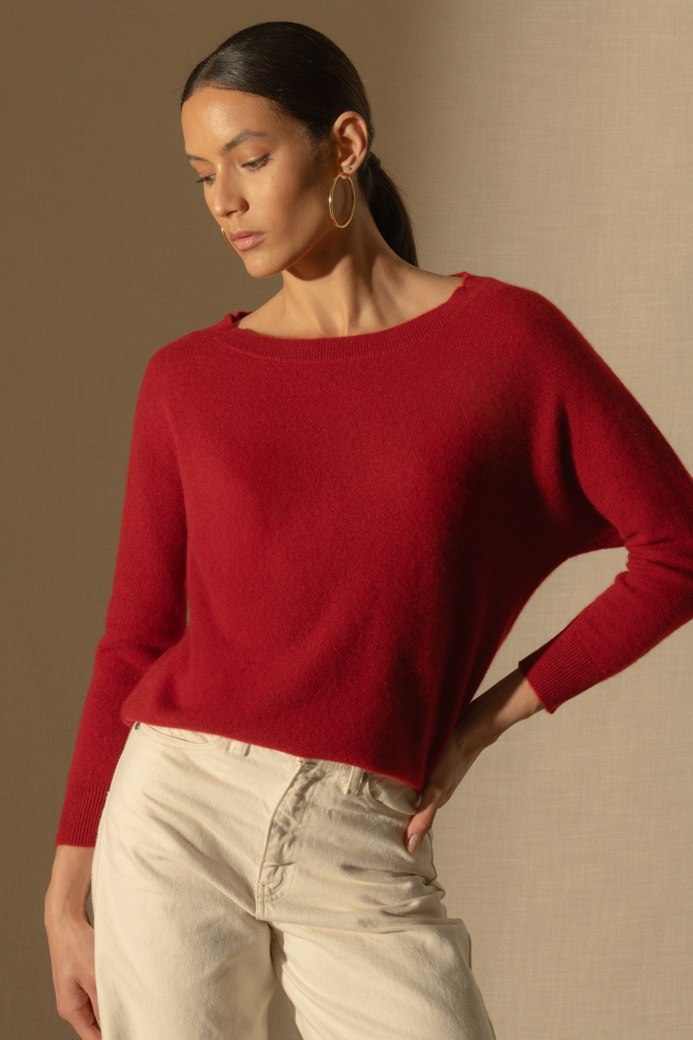 molly pull chauve souris rubis 100% cachemire