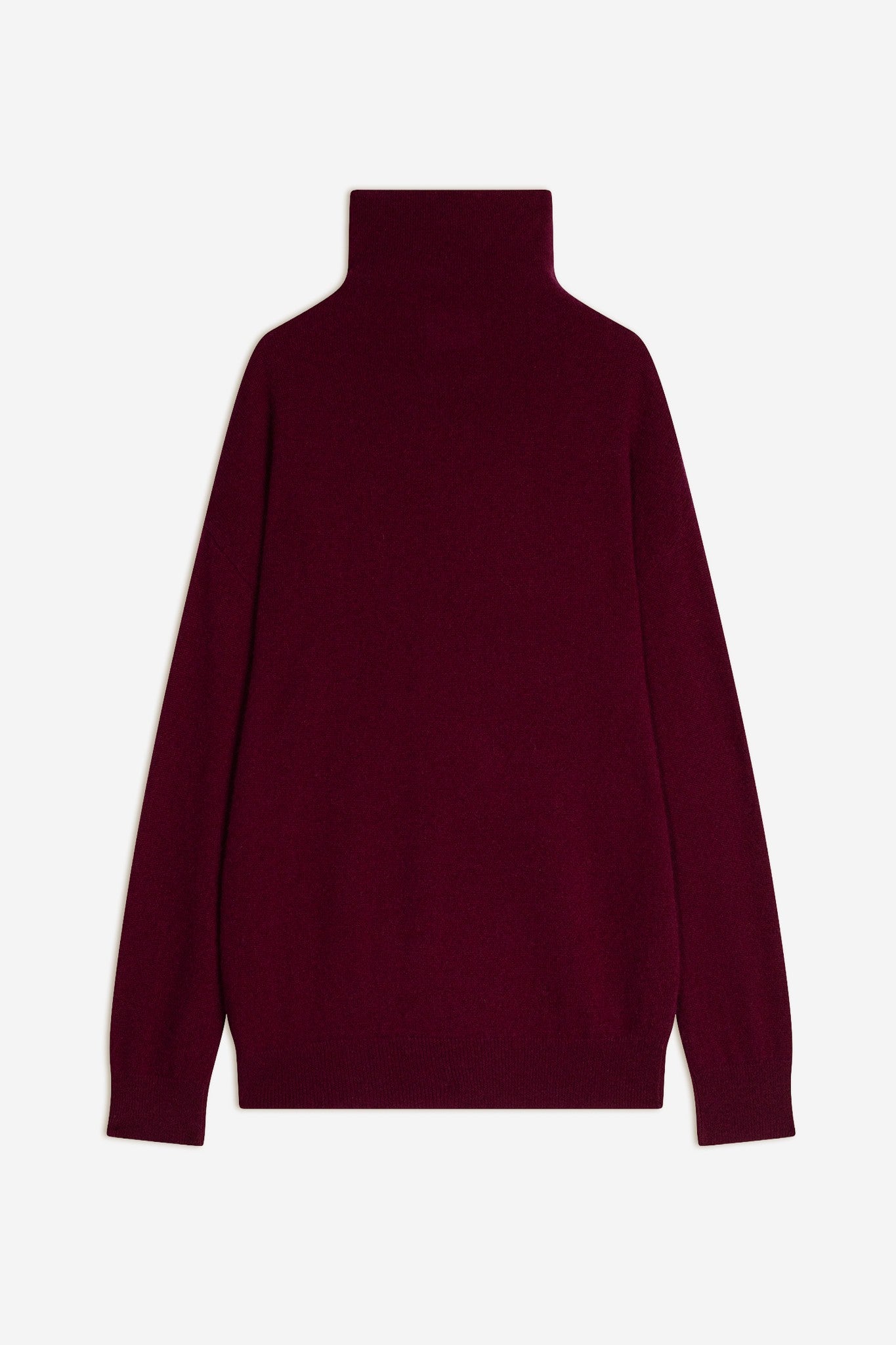 nethan pull col montant bordeaux 100% cachemire