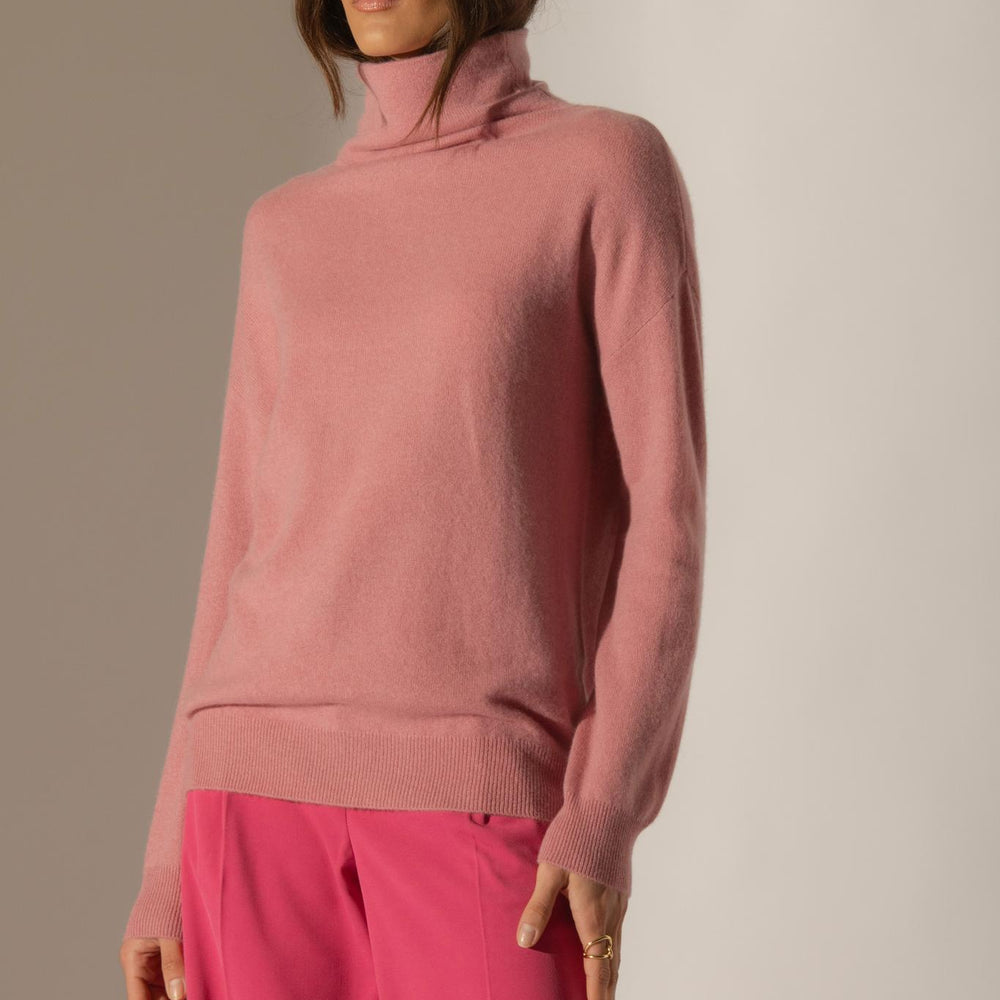 NETHAN pull col montant pétale 100% cachemire