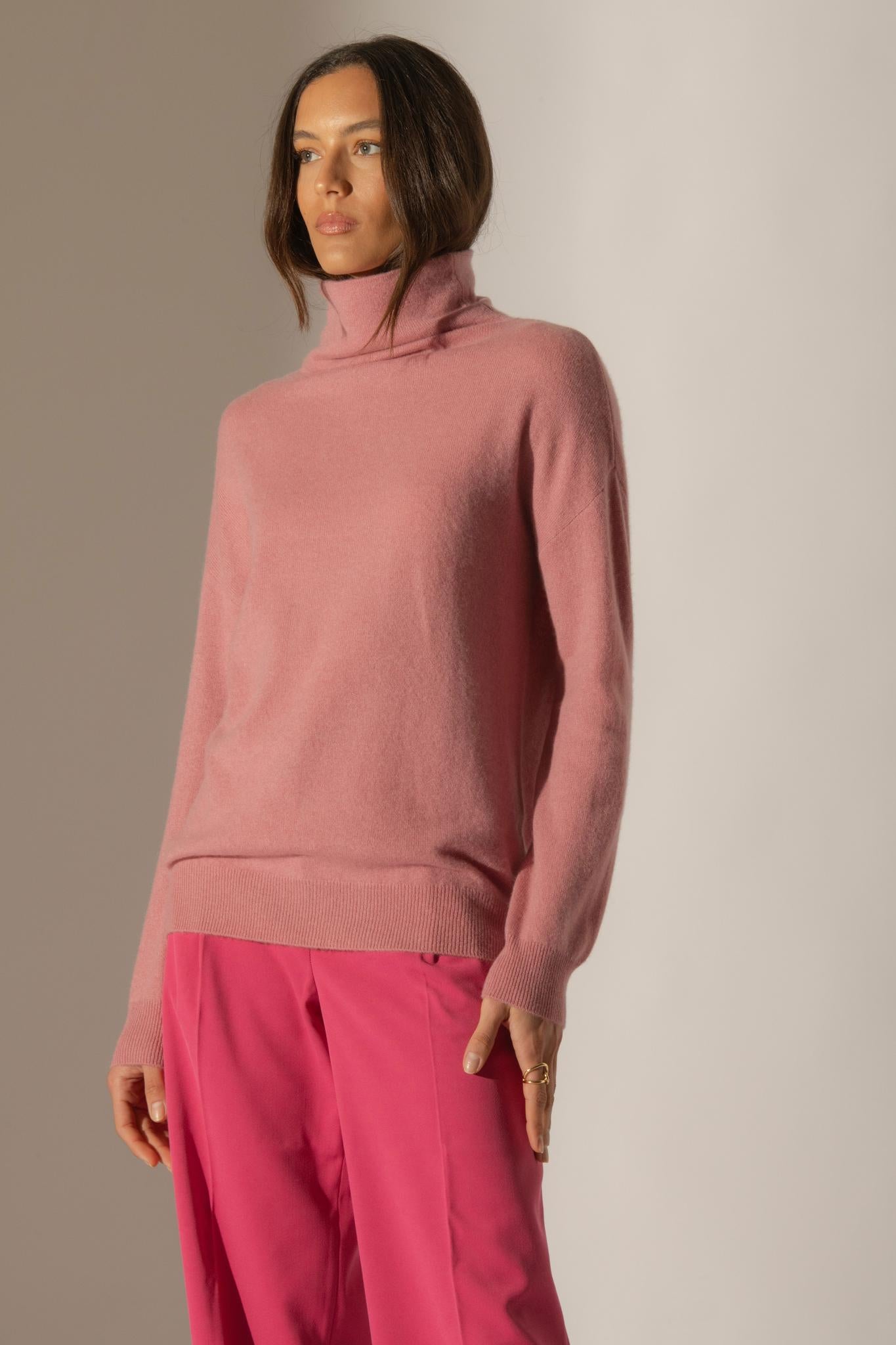 NETHAN pull col montant pétale 100% cachemire