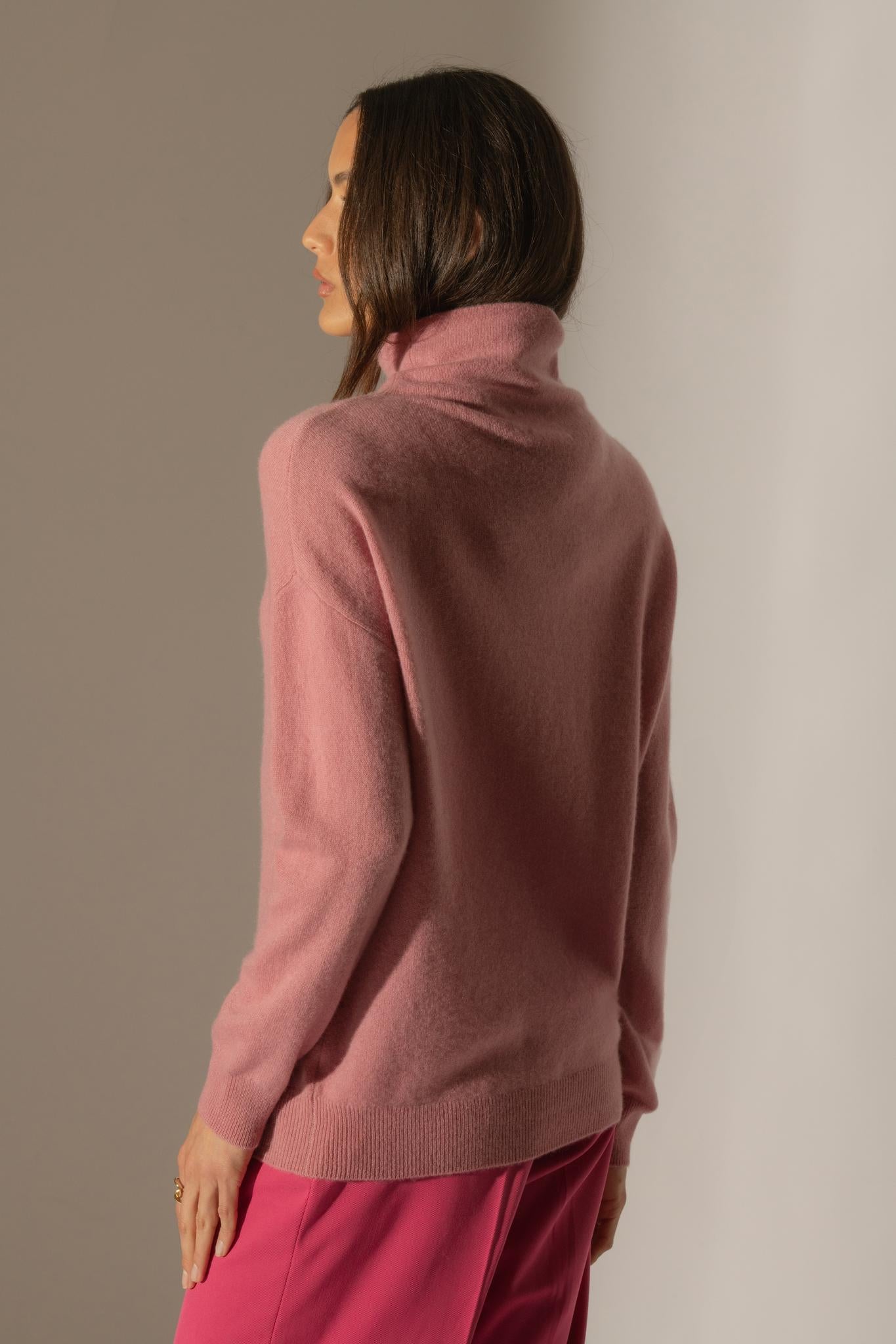 NETHAN pull col montant pétale 100% cachemire