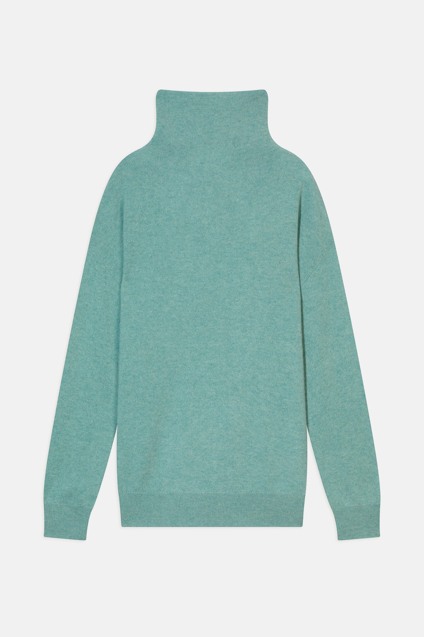 nethan pull col montant vert chiné 100% cachemire