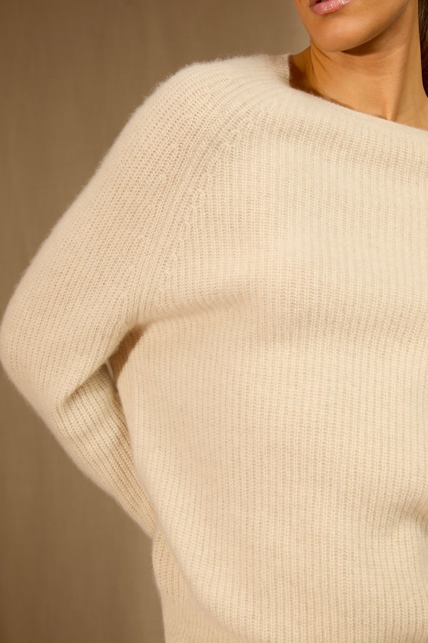 oceane pull col rond 4 fils avoine 100% cachemire