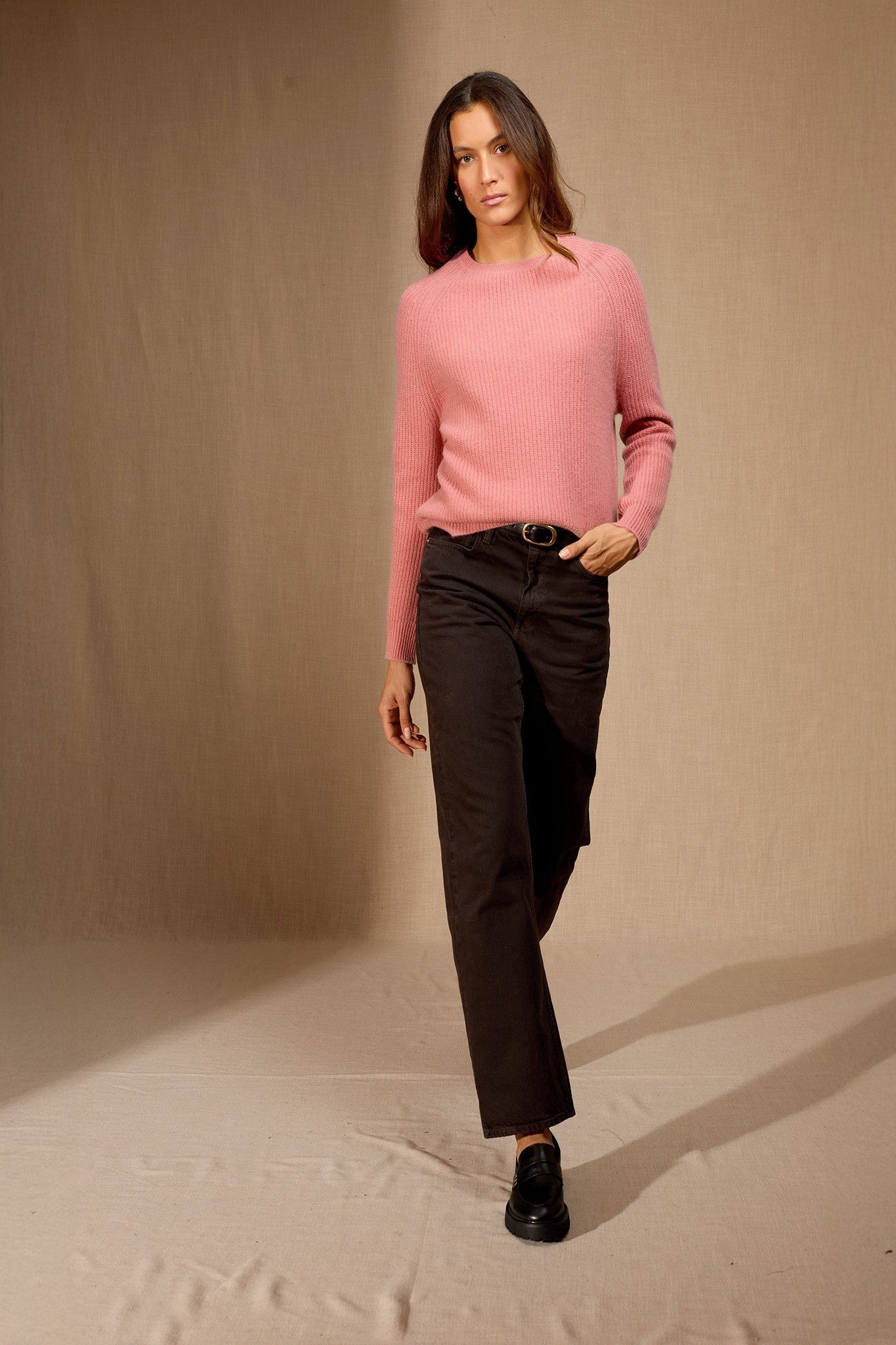 oceane pull col rond 4 fils pétale 100% cachemire