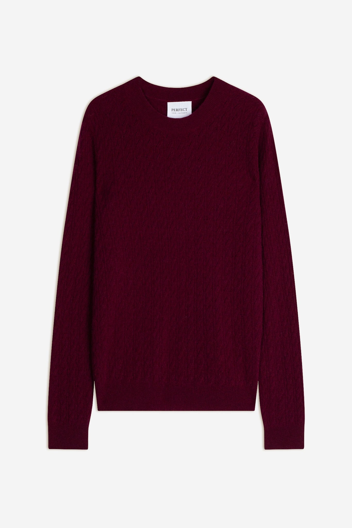 opame pull col rond bordeaux 100% cachemire