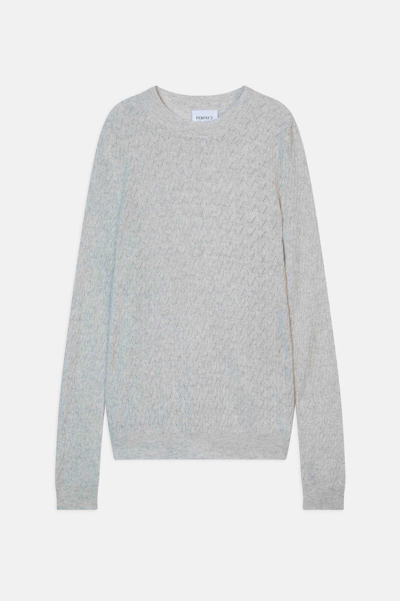 opame pull col rond gris perle chiné 100% cachemire