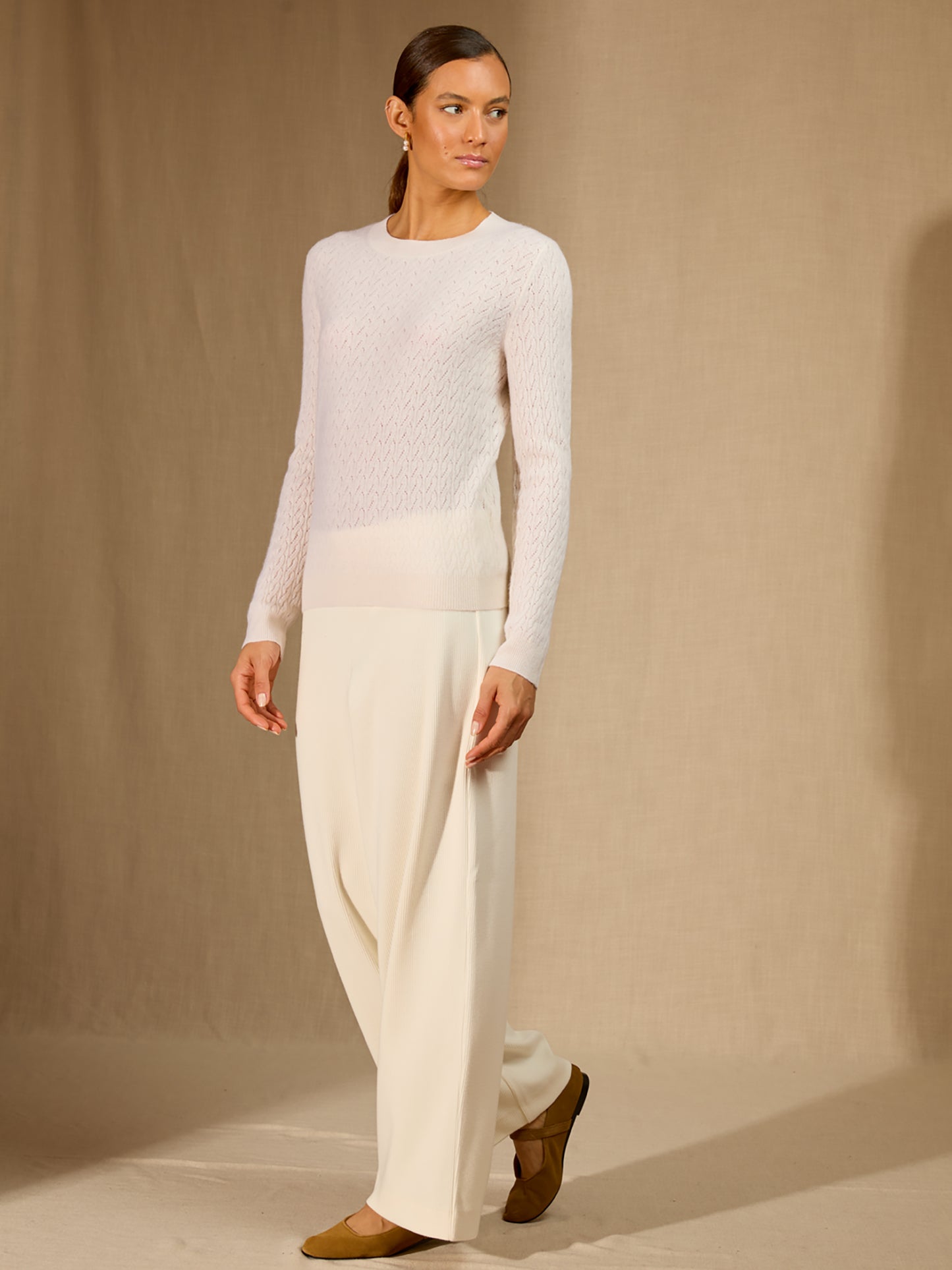 OPAME pull col rond neige 100% cachemire