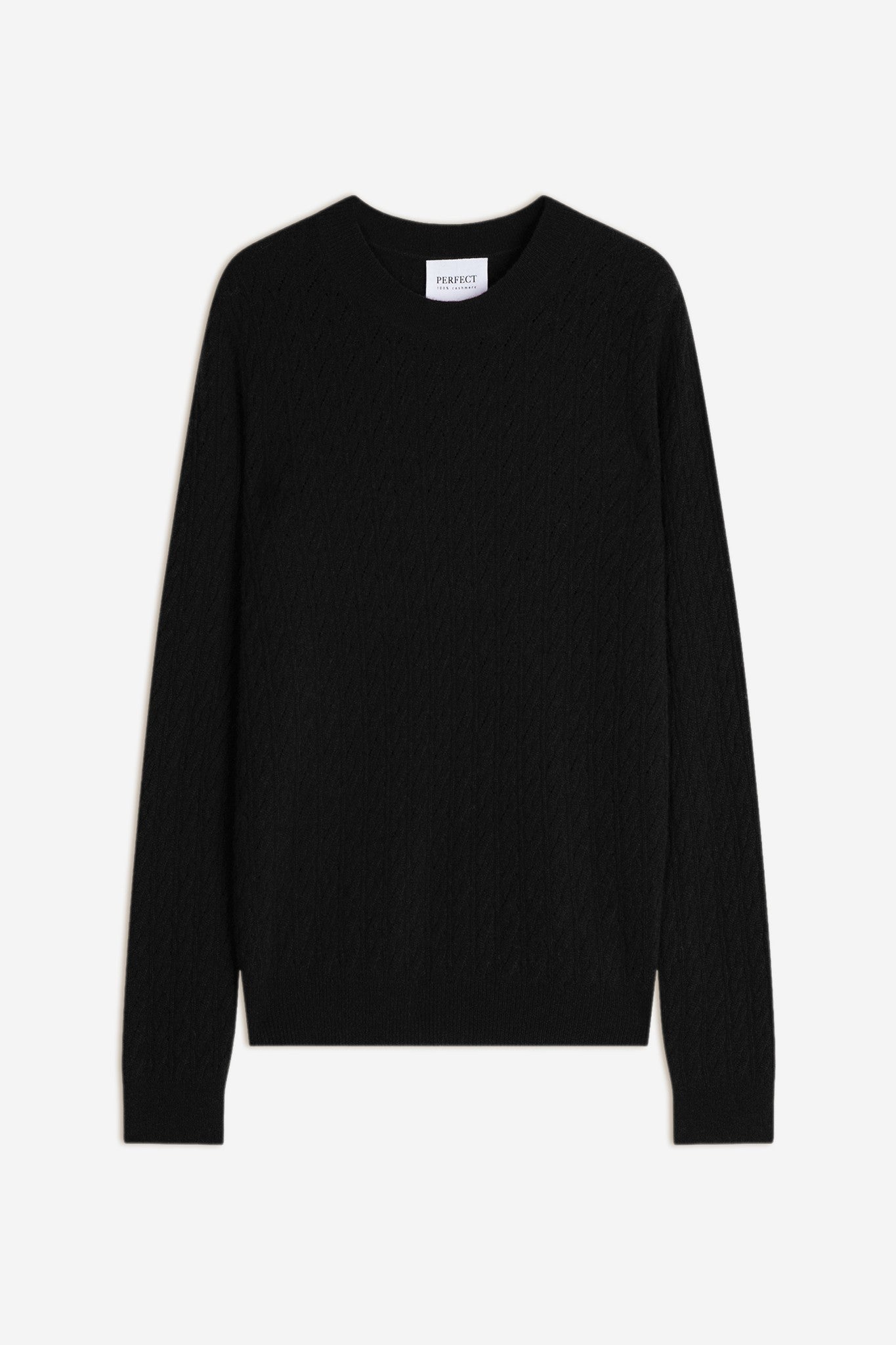 opame pull col rond noir 100% cachemire