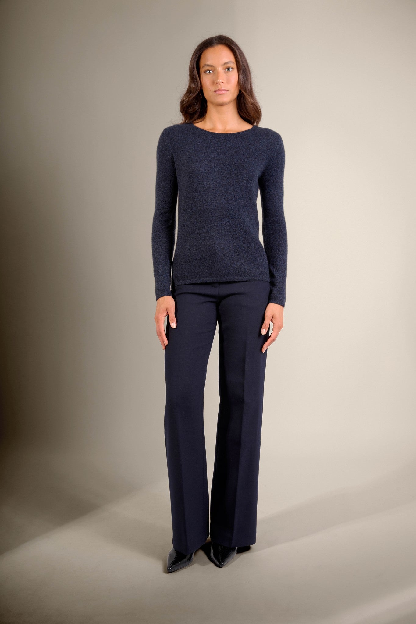 oprah pull col rond caviar 100% cachemire